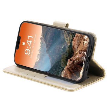 CoverKingz Handyhülle Hülle für Apple iPhone 12 / iPhone 12 Pro Handyhülle Flip Case 15,40 cm (6,1 Zoll), Klapphülle Schutzhülle mit Kartenfach Schutztasche Motiv Mandala
