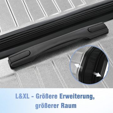 HEYHIPPO Business-Koffer M-L-XL 3-teiliges Gepäckset, 360° Mobilität auf zwei Rädern, TSA-geprüftes Sicherheitsschloss, reflektierende PVC-Oberfläche