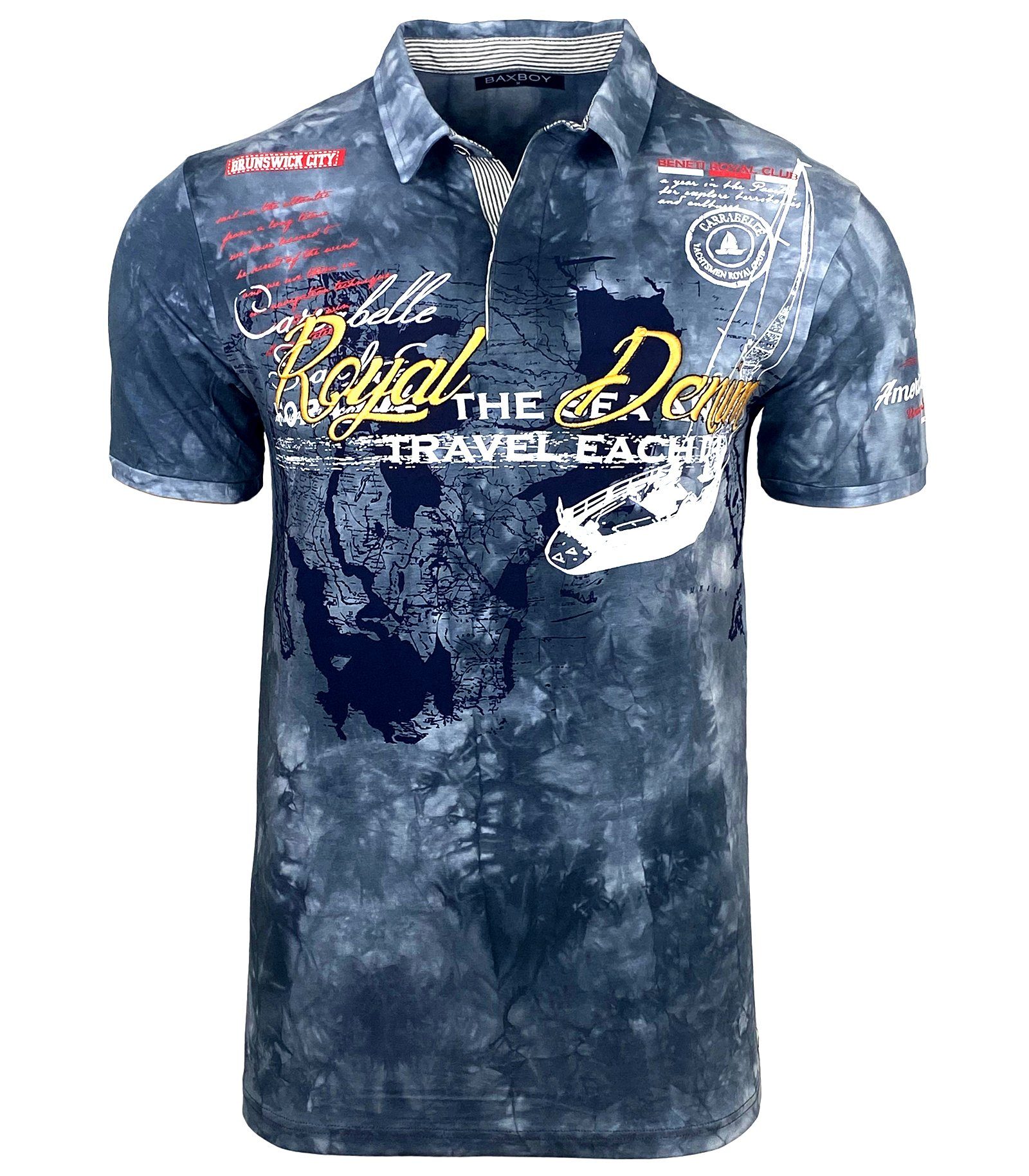 Baxboy T-Shirt Baxboy Herren Poloshirt Verwaschen günstig online kaufen