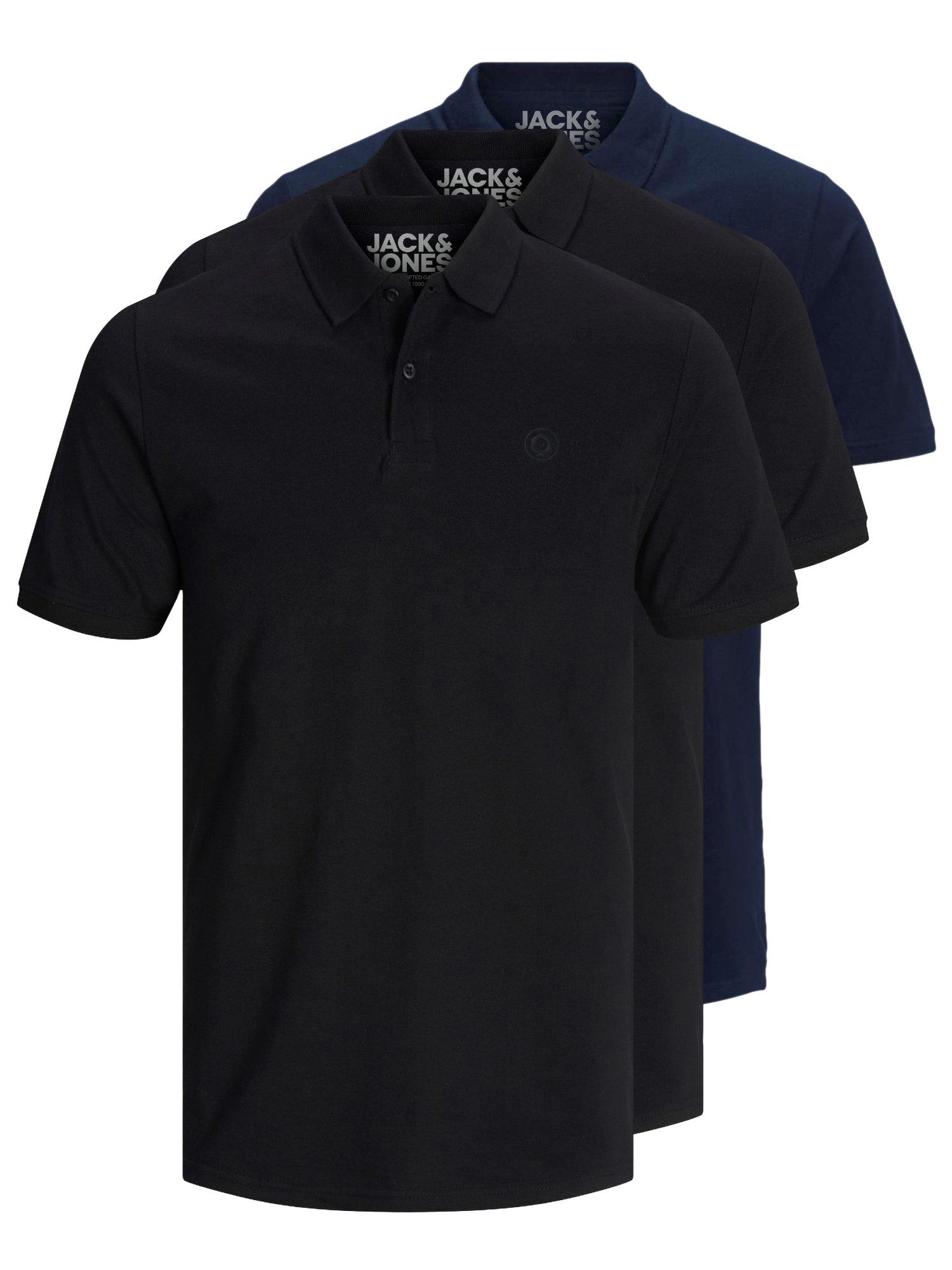 Jack & Jones Poloshirt Basic (3-tlg., 3er Pack) slimfit / figurbetont geschnitten
