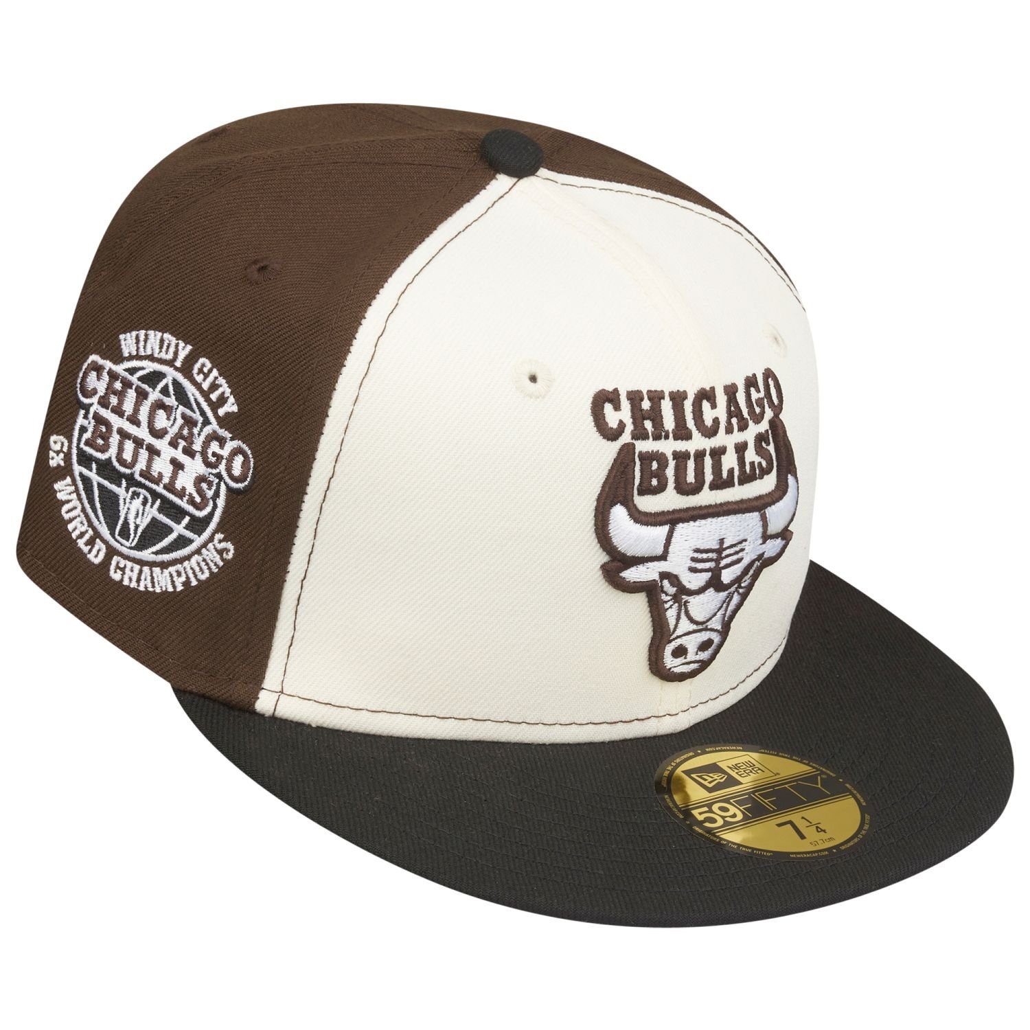 New Era Bulls chrome 59Fifty Fitted walnut Chicago Cap