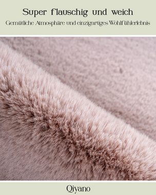 Hochflor-Teppich Hochflorteppich Sungura 200 Rosa 60 x 90 cm Sheepskin, Qiyano, fellförmig, Höhe: 35 mm