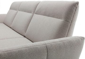 hülsta sofa Ecksofa hs.460, Sockel in Nussbaum, Winkelfüße in Umbragrau, Breite 318 cm