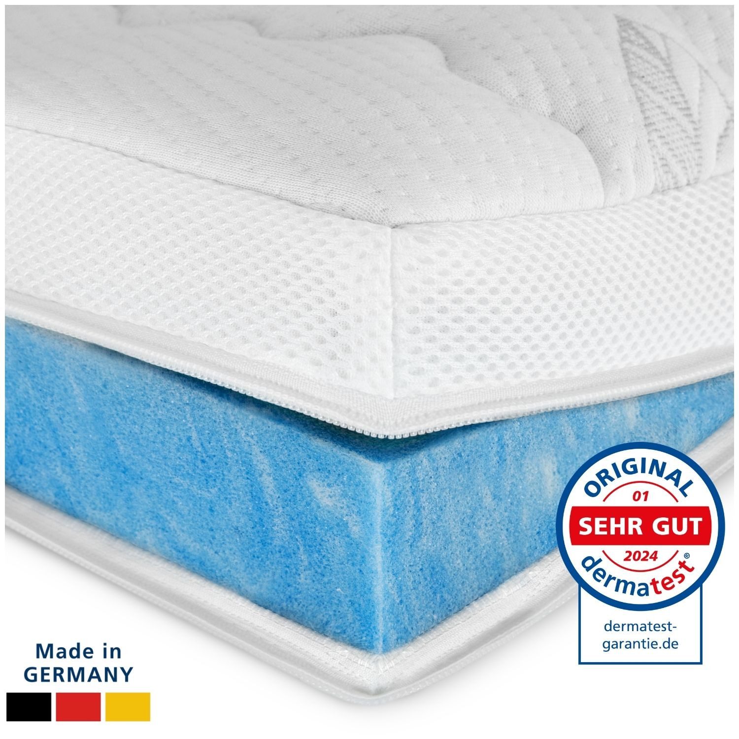 AM Qualitätsmatratzen, Topper Premium Gelschaum-Topper, Memory Foam, 6 cm hoch, 80x200 cm