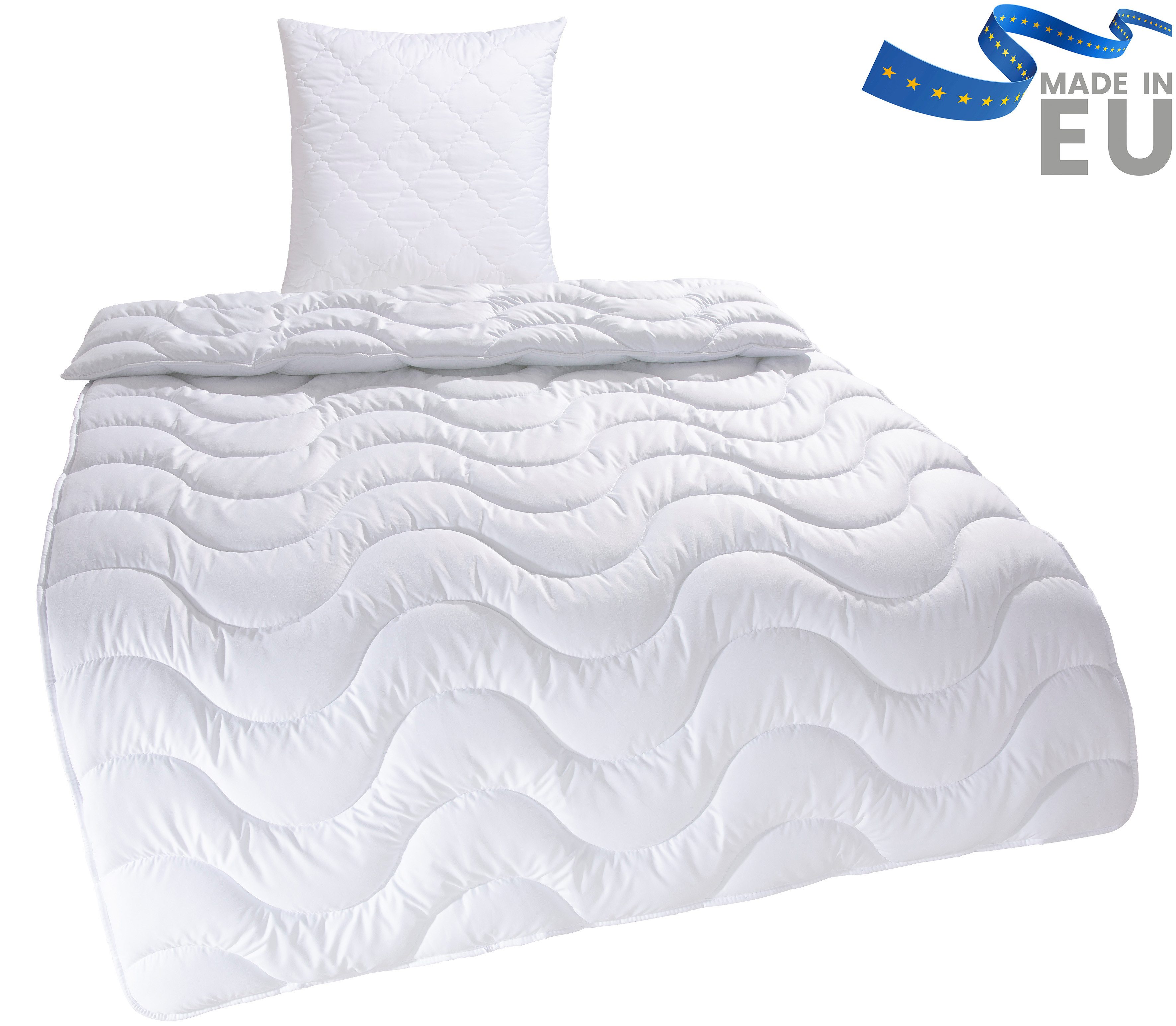 OTTO home Microfaserbettdecke + Microfaserkissen Mailo, Bettdecke 135x200 cm, 155x220 cm, Bezug: weich, 2-tlg., Set mit Kissen 80x80 cm, Sommer, Winter