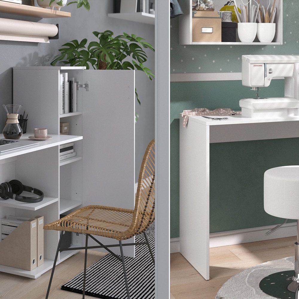 Vicco Schreibtisch Ritz, Weiß, 141.2 x 45.2 cm