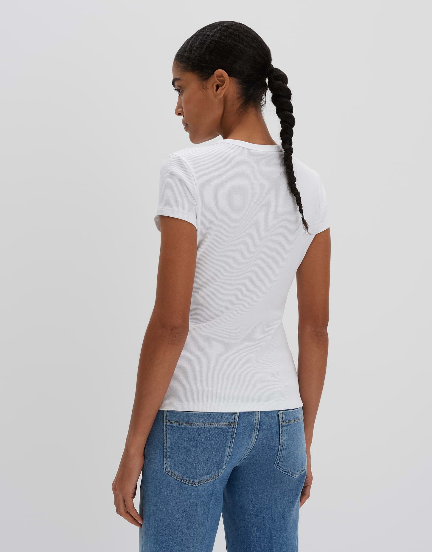someday Kurzarmshirt Rippshirt KLEOH Slim aus BCI Cotton Mix