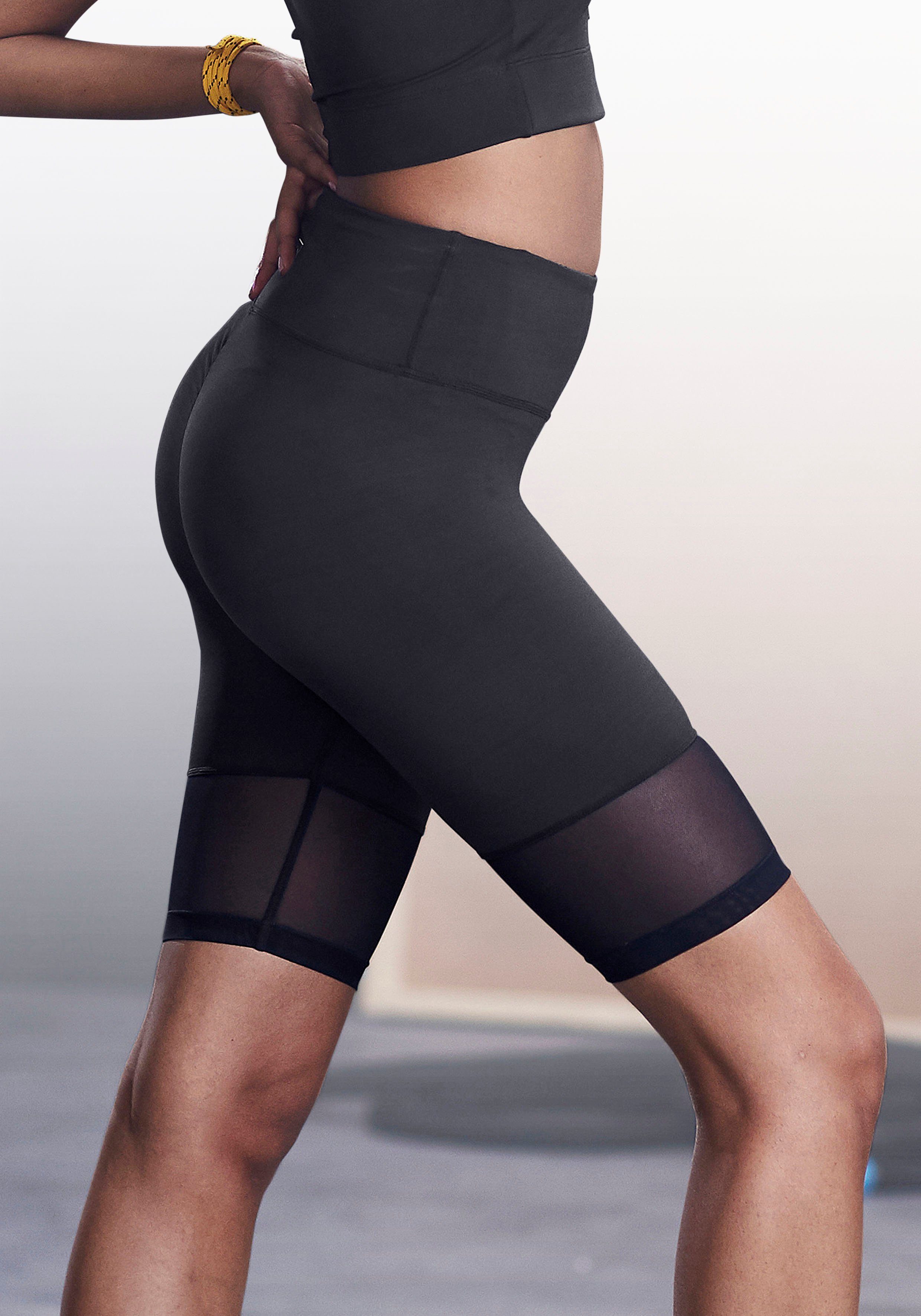 LASCANA schwarz Raffung kleiner ACTIVE mit Radlerhose