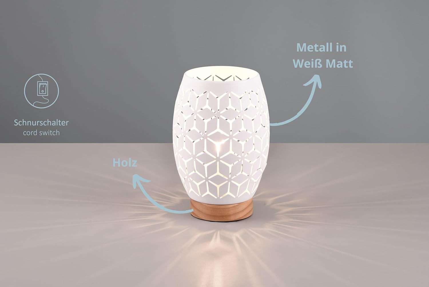 lightling Tischleuchte Bill, ohne Leuchtmittel, Schnurschalter, IP20 Indoor günstig online kaufen