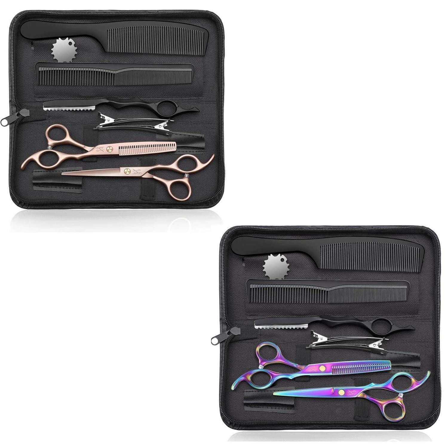 LuxusKollektion Scheren-Set Haarschneide-Set Profi 2-in-1 Roségold/Farbig