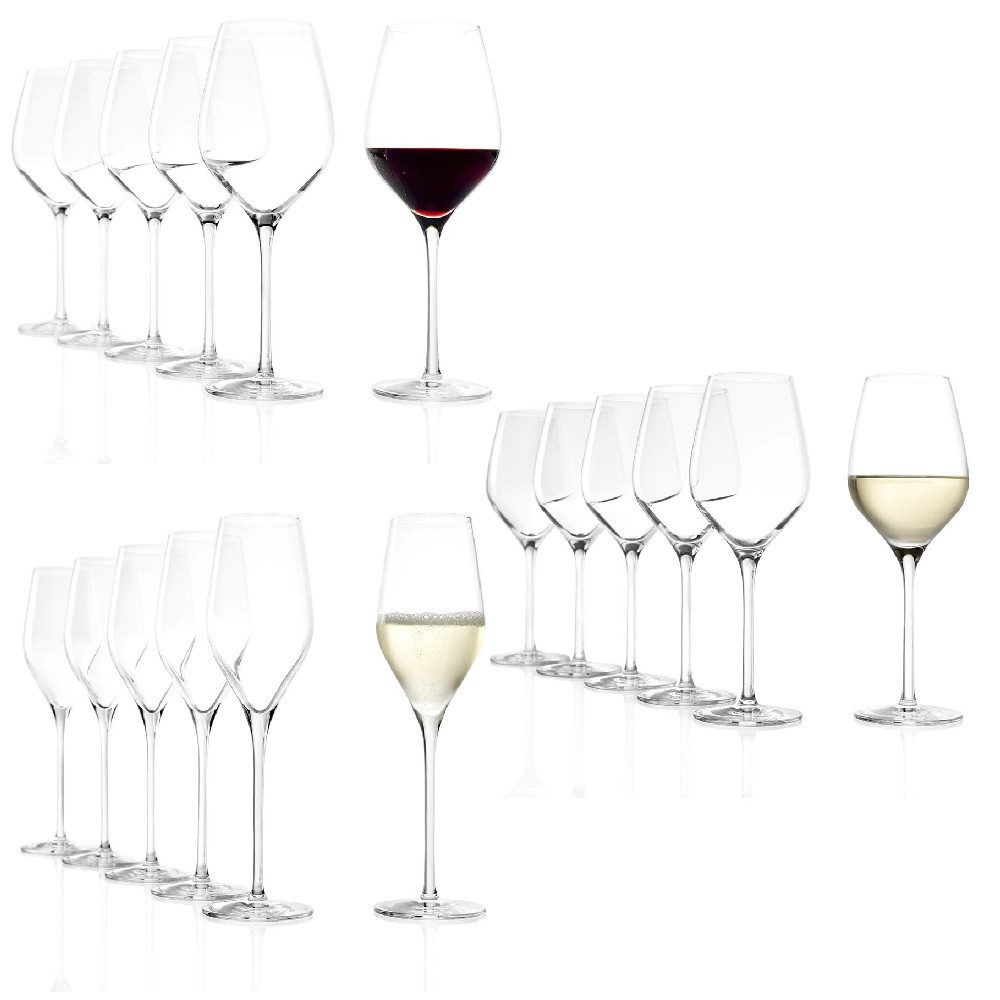 Stölzle Weinglas Stölzle Lausitz Exquisit Royal Rotwein-/ Weißwein-/ Champagnerkelche, Kristallglas