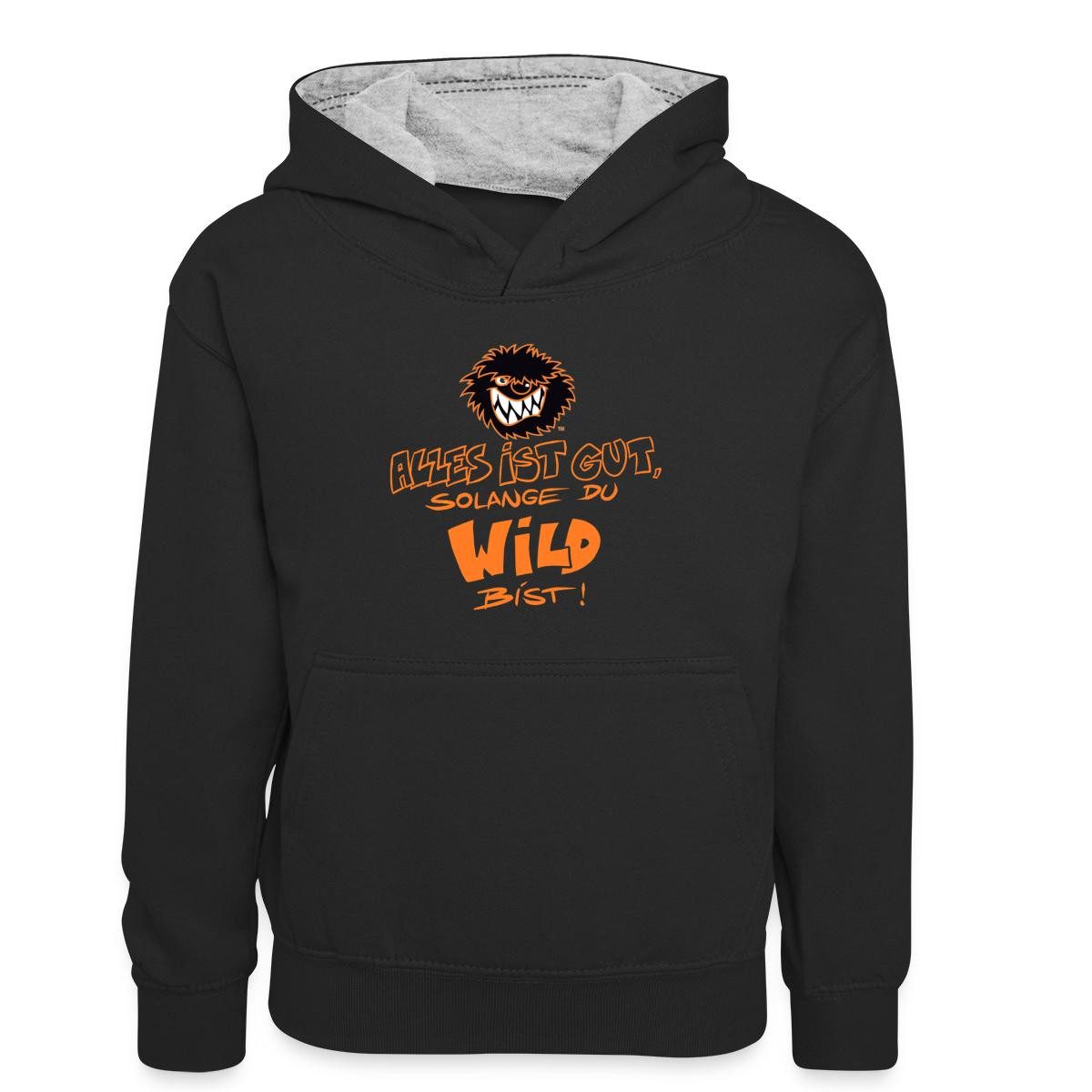 Hoodie Die Wilden Kerle Spruch Motto mit Logo Kinder Kontrast-Hoodie