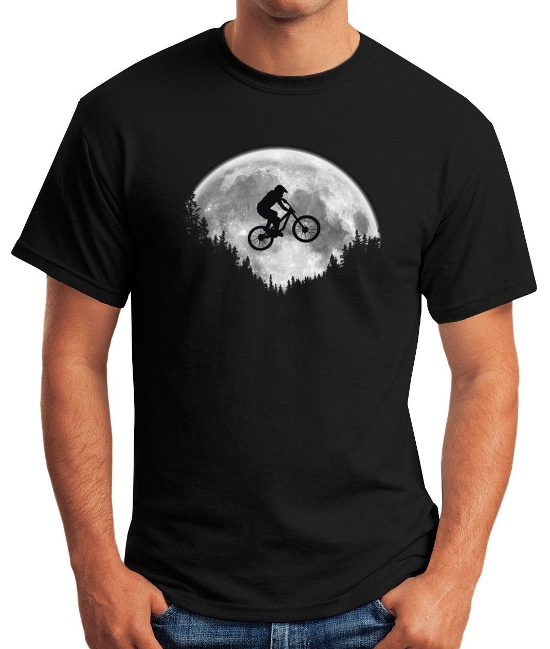 Moonworks® Freeride Print Radsport Sport MTB MoonWorks Print-Shirt mit Herren Bike T-Shirt Extremsport Mountainbiking