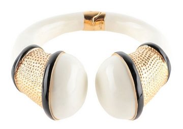 Tom Ford Armband TOM FORD Enameled Brass Bracelet In White Buckle Bag Cuff Armband Armr