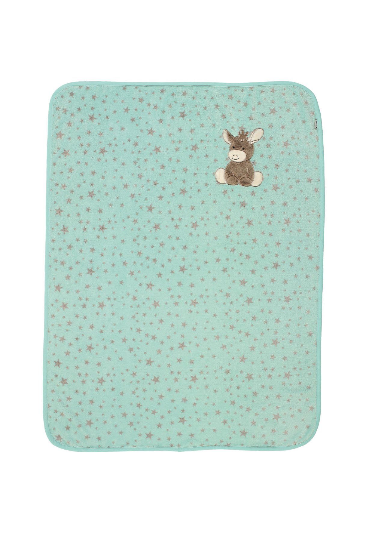 Babydecke Babydecke Plüsch ESEL Emmi, Sterntaler®, Plüschdecke aus Teddyflausch mit süßer Esel-Emmi-Applikation