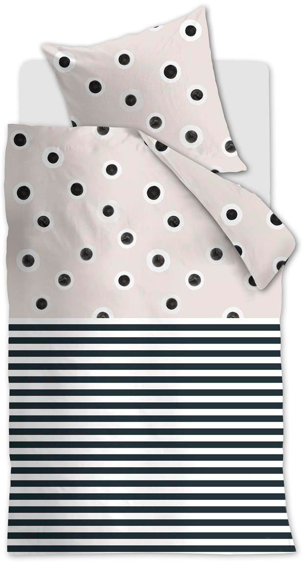 vtwonen Bettwäsche Stripe and Eye, Renforcé, 2 teilig