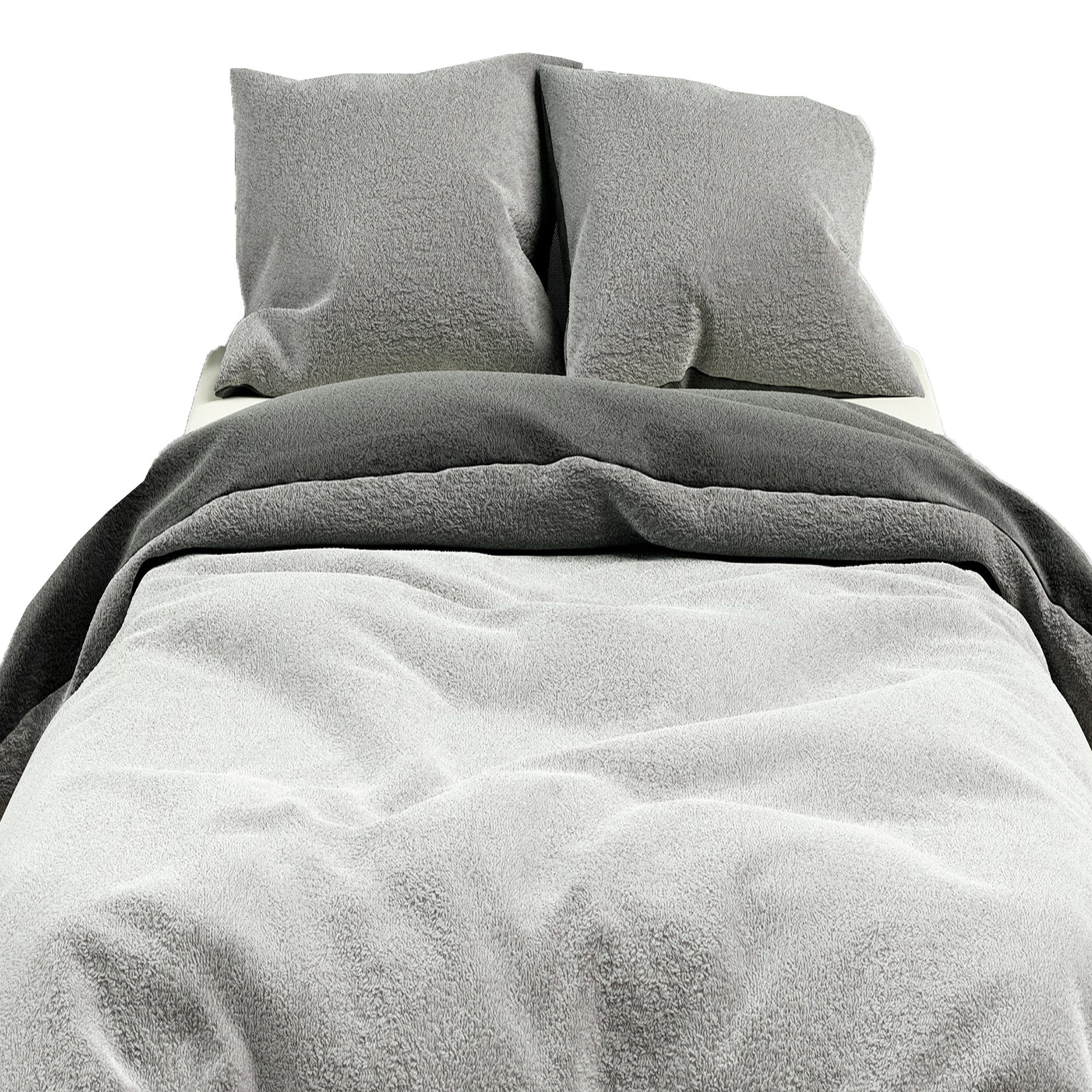 Leonado Vicenti Bettwäsche Winter Teddy Plüsch, Fleece, 2 teilig, Flauschig warmes Cashmere Touch, Einfarbig