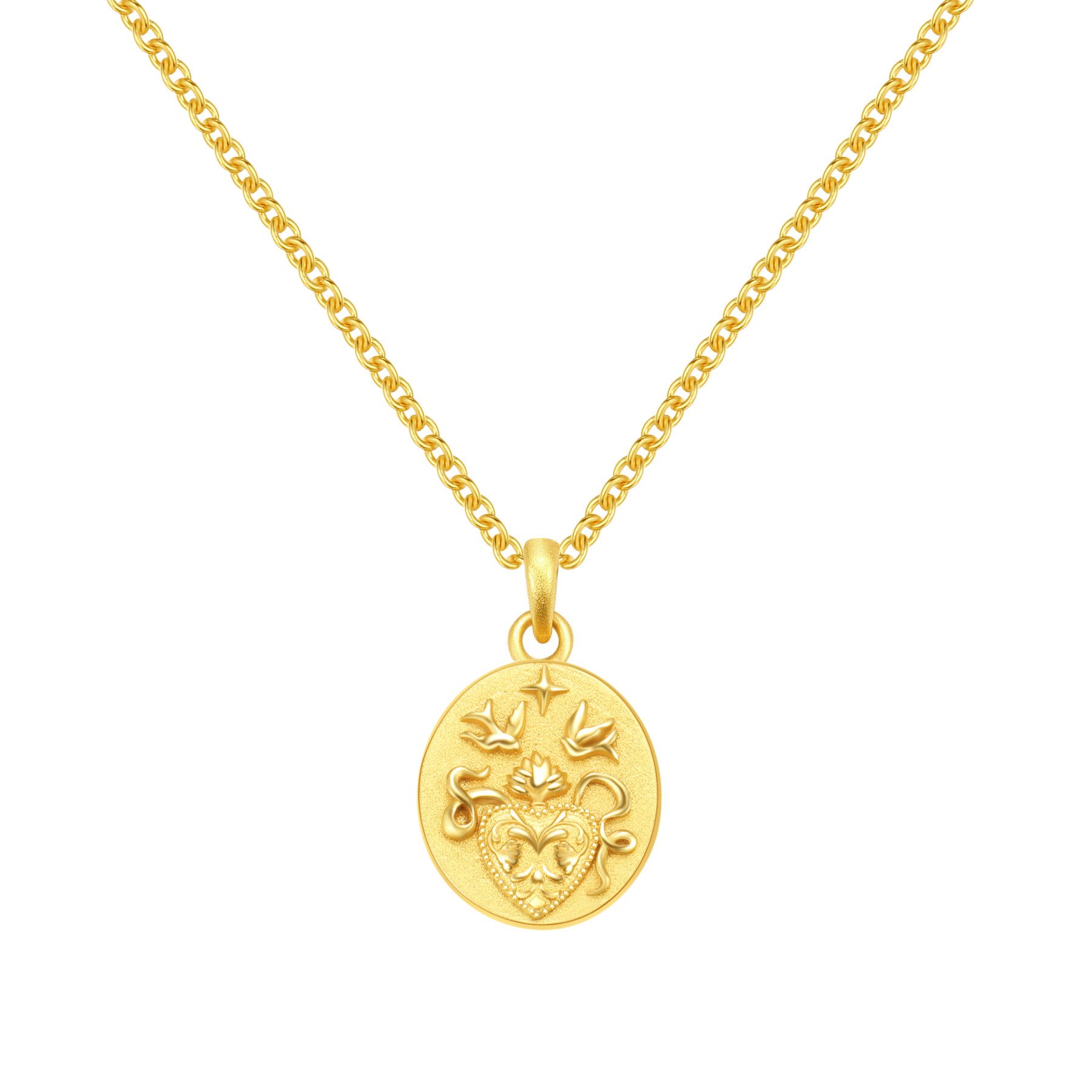HEY HAPPINESS Freundschaftskette 'Pfleger' Halskette Silber 925 mit Bedeutung Mitgefühl, 18K Gold Filigrane Damenkette Anhänger Platte Herz, romantische Symbolkette mehr
