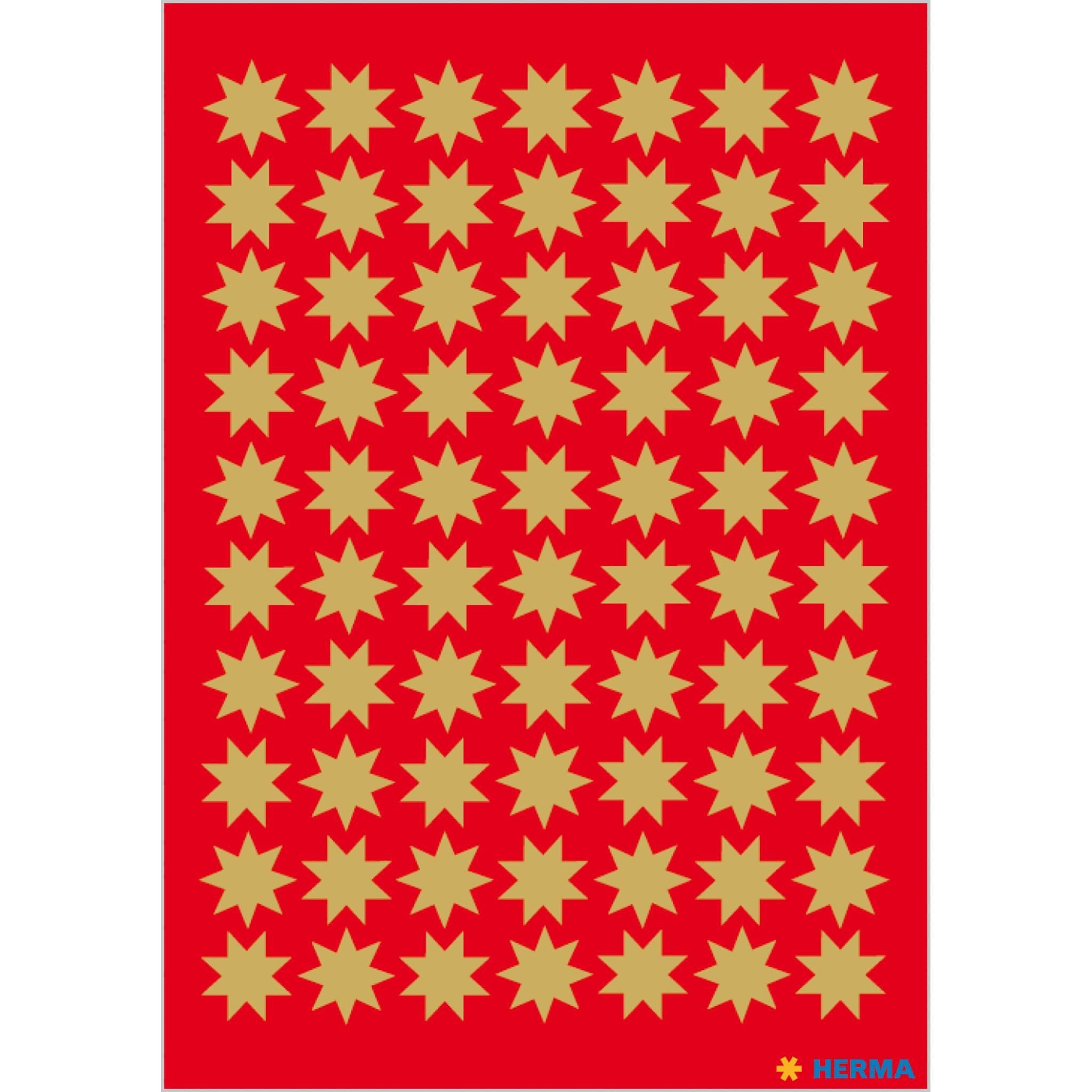 HERMA Sticker Herma Sticker DECOR Weihnachten Sterne gold Ø 10 mm 3 Bl