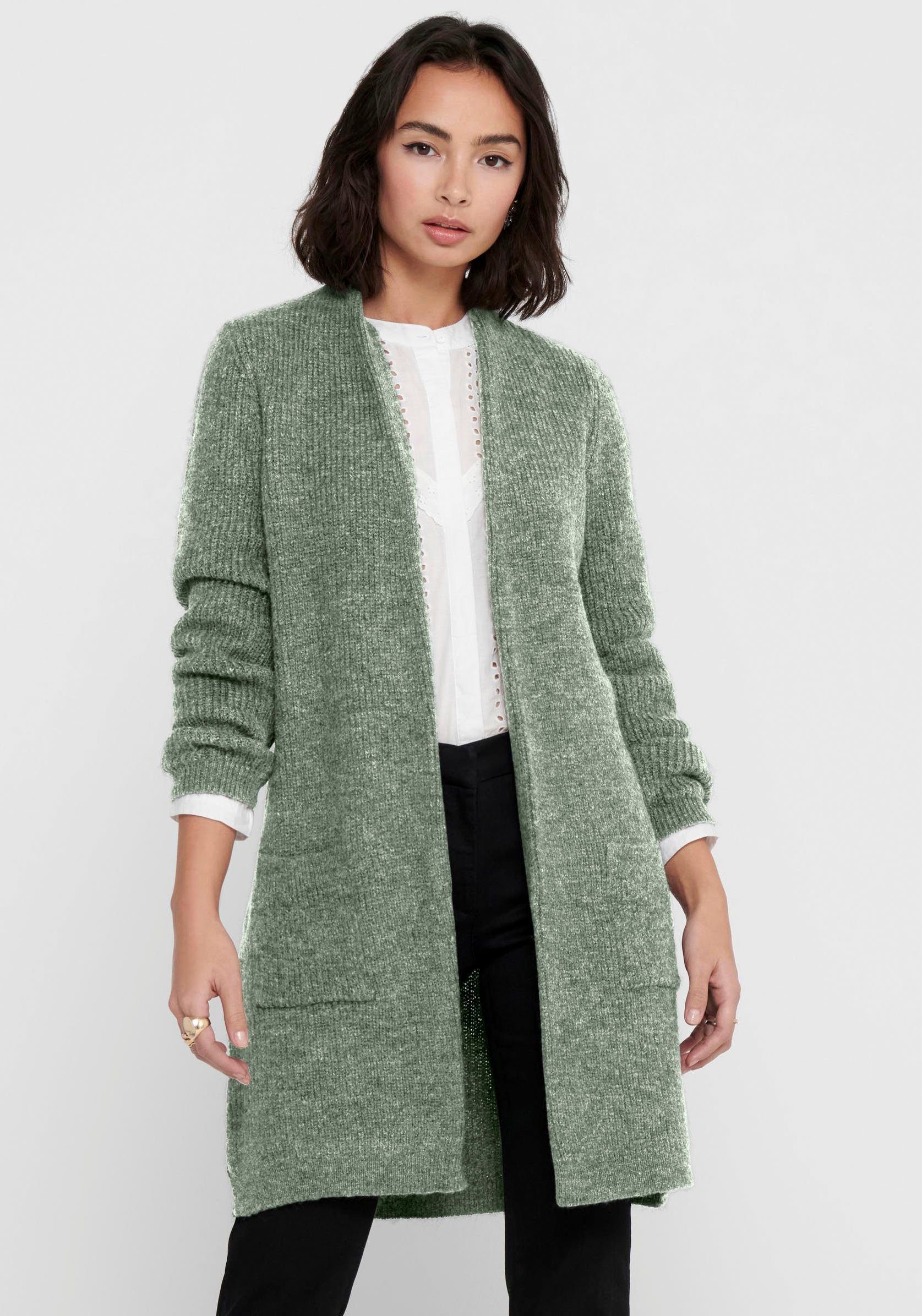 ONLY Longstrickjacke ONLJADE col. granite green melang | Strickmäntel