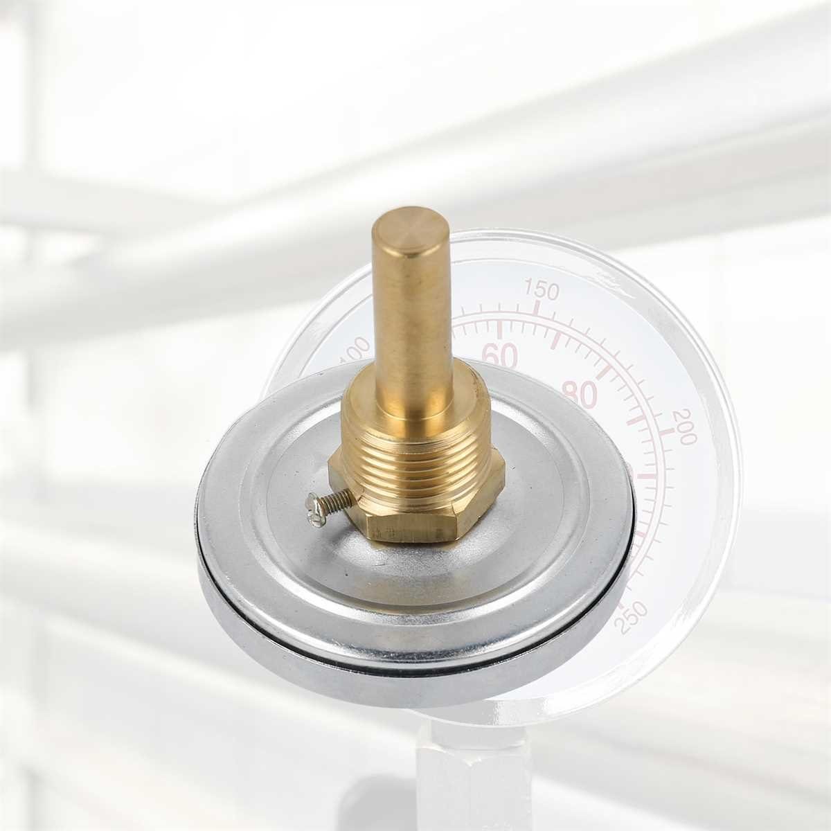 Lantelme Raumthermometer 120 Grad Heizungsthermometer Tauchhülse Heizung Thermometer, 1-tlg., Einbauset, 1/2 Zoll Einbau, Temperaturanzeige auch in ° Fahrenheit