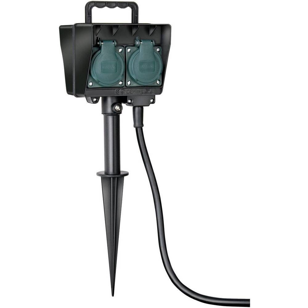 Gartensteckdose Gartensteckdose mit Erdspieß IP44 4-fach 1.4m