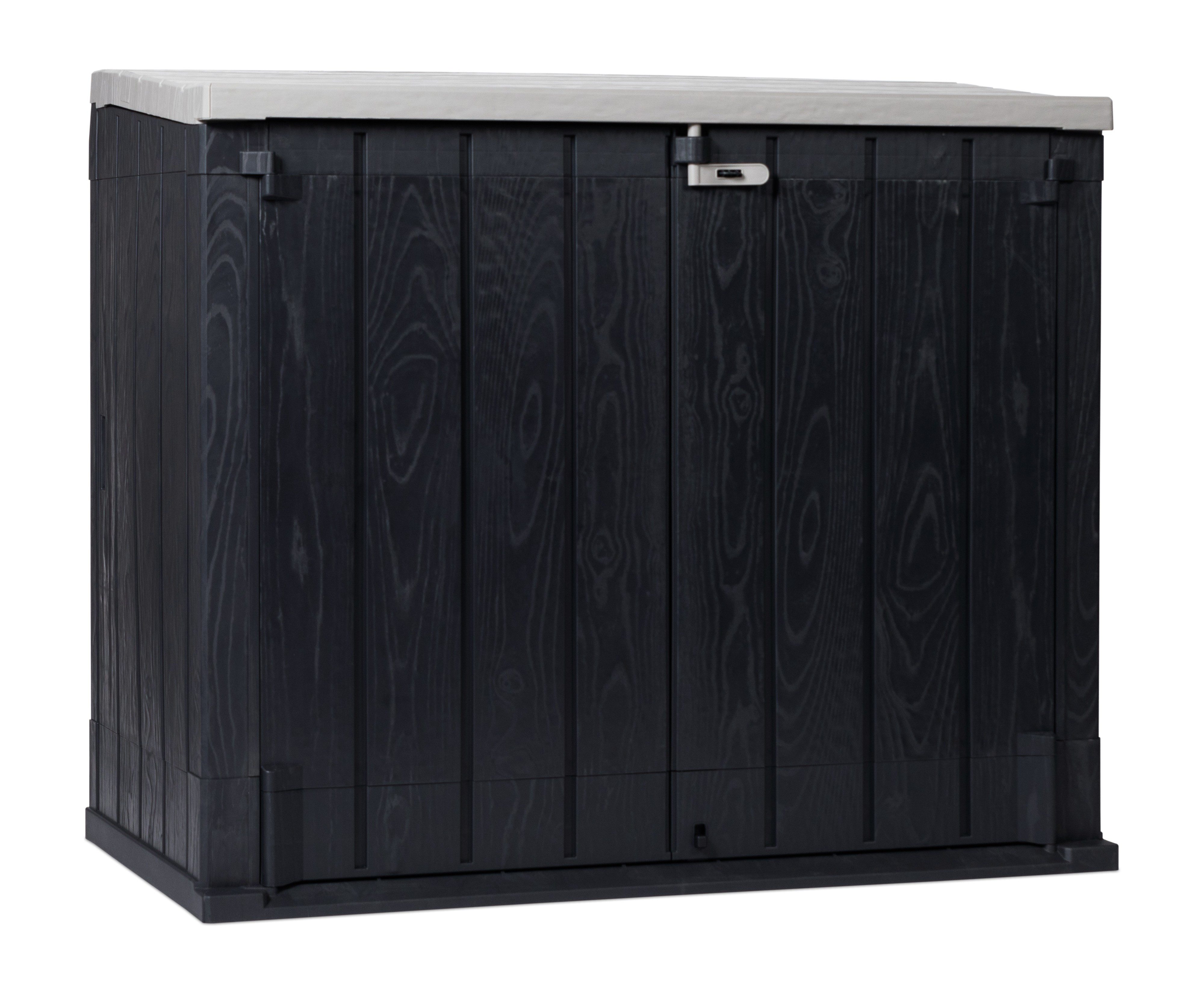 Koll Living Mülltonnenbox Vela, 1270 Liter, für 2x 240 Liter Mülltonnen, mit Gasdruckfedern, UV- und witterungsbeständig, wasserdicht, abschließbar