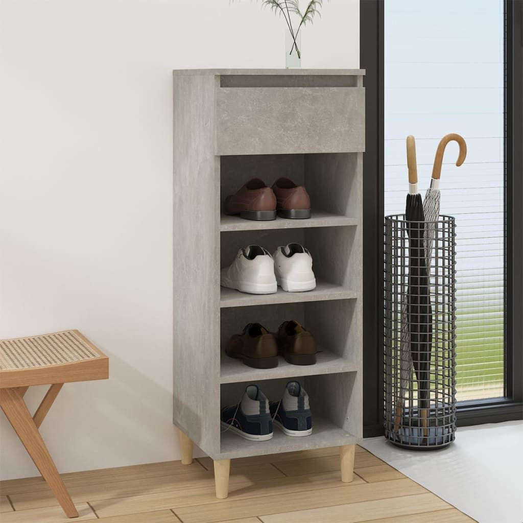 vidaXL Schuhschrank NA Schuhschrank Betongrau 40x36x105 cm Spanplatte