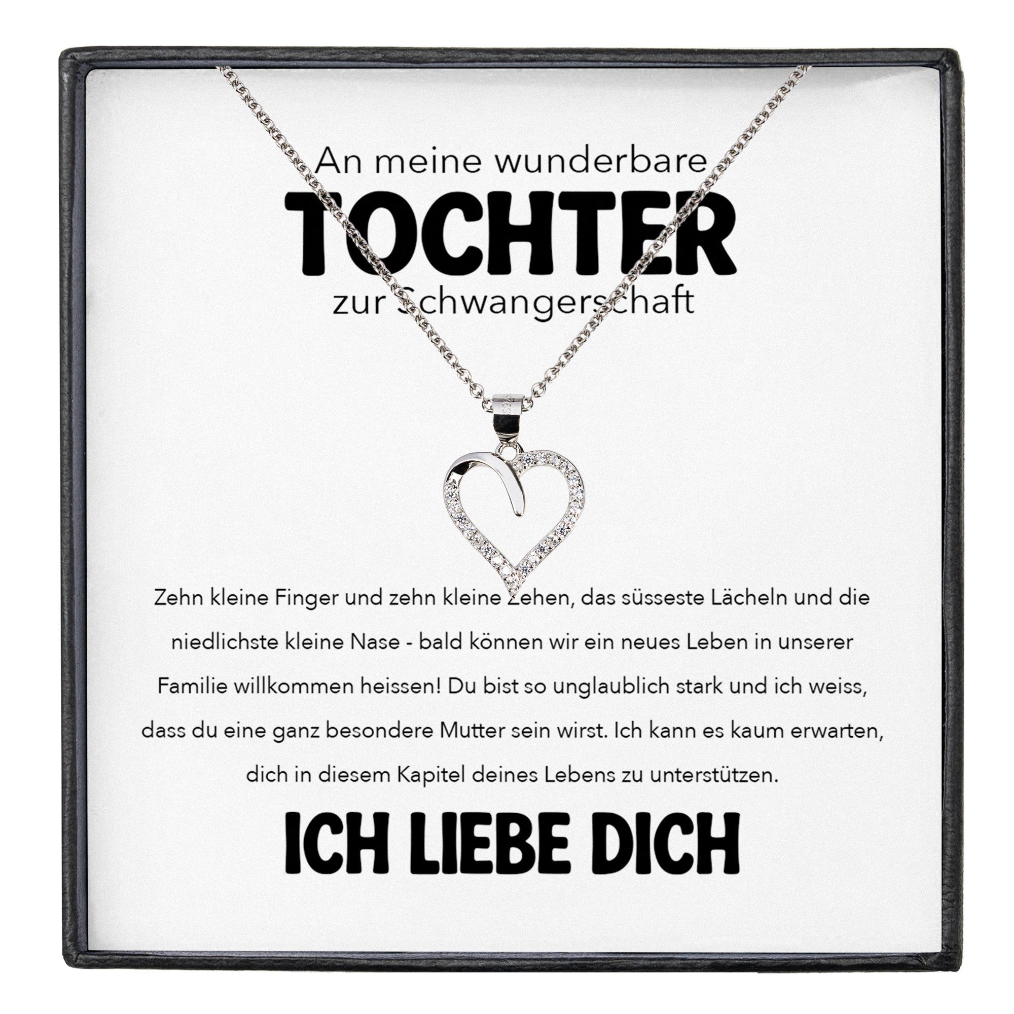 22Feels Schmuckset Geschenk für schwangere Tochter Babyparty Werdende Mama Mom To Be (inkl. Geschenktasche, Karte, Poliertuch, Beutel), Silber 925/000, Karte Made In Germany