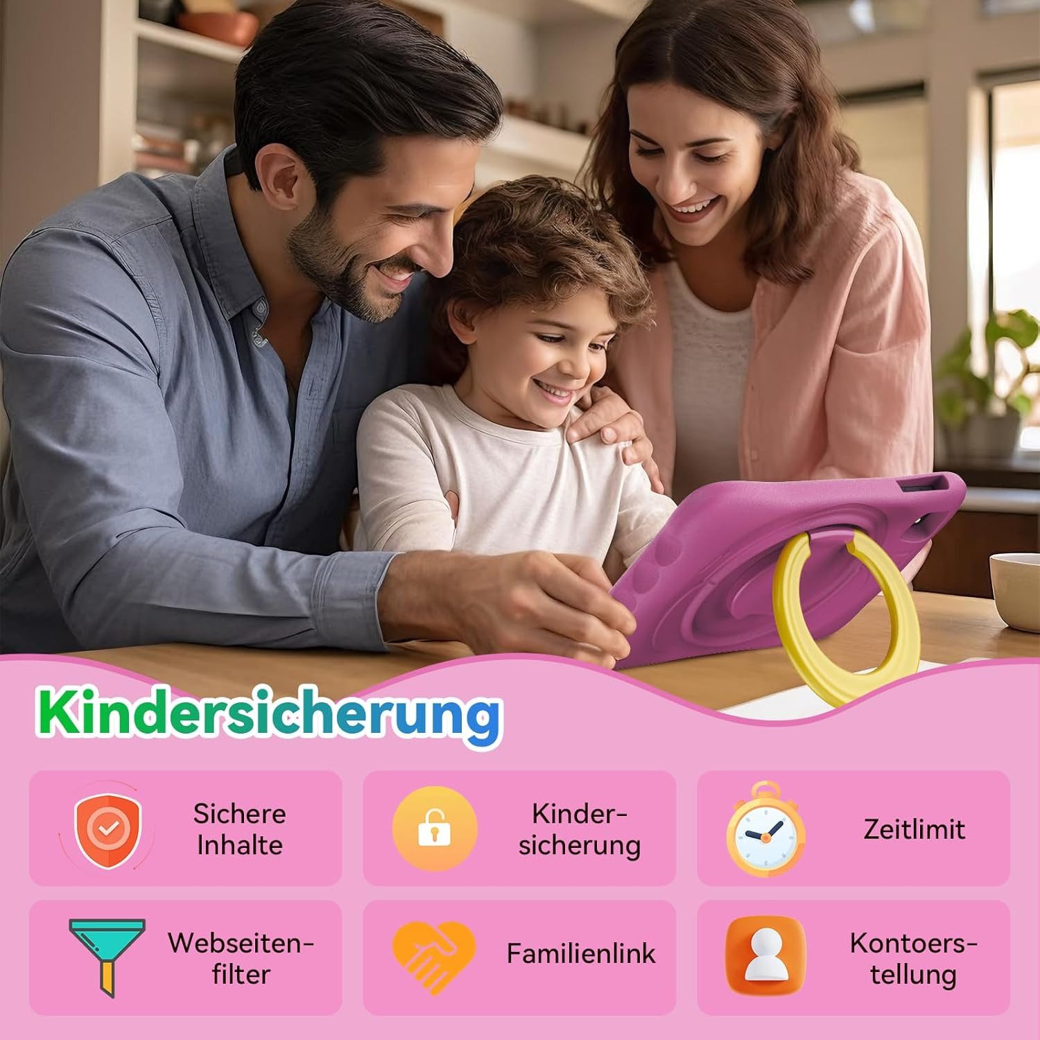 blackview Kinder Tablet 10 Zoll mit Schutzhülle, Android, WLAN, Elternkontrolle Tablet (10.1", 128 GB, Android 14, WLAN (Wi-Fi), Android 14, HD+ Display, 128GB, – Bild 5 von 5