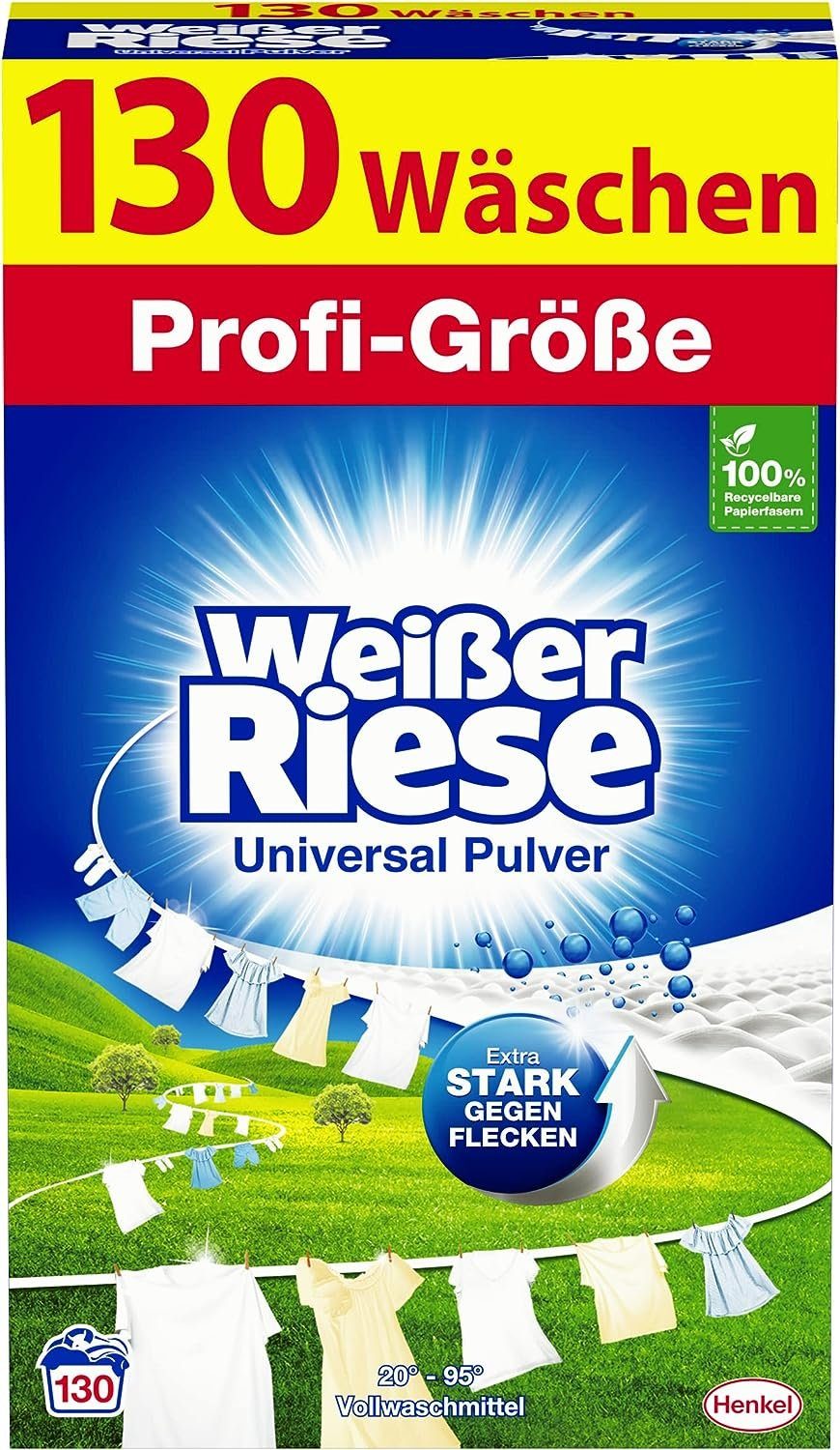 Weißer Riese Pulver, Vollwaschmittel Waschladungen) x Riese Universal Weißer 1er (1 Pack 130