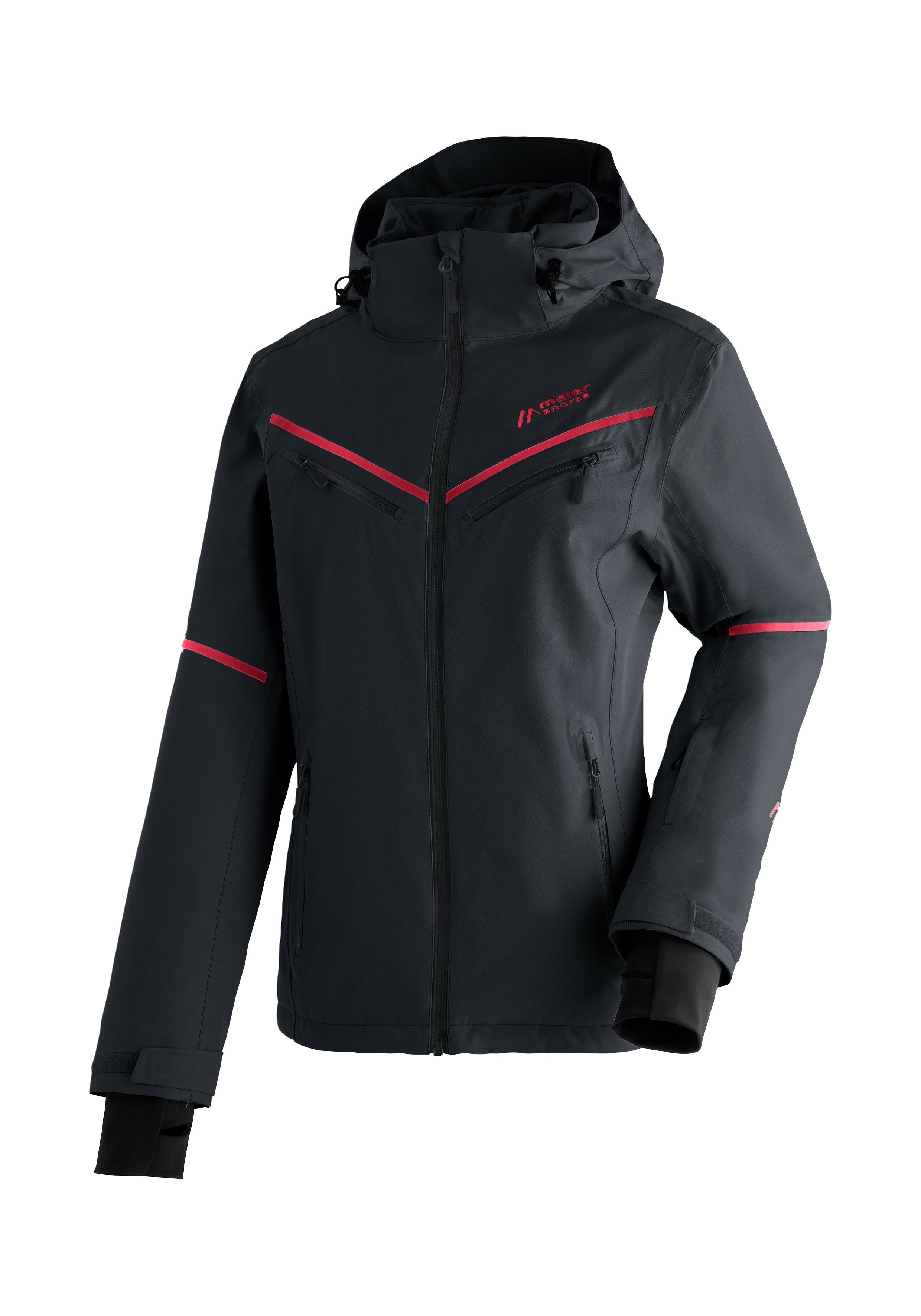 Maier Sports Skijacke Lunada atmungsaktive Damen Ski-Jacke, wasserdichte  und winddichte Winterjacke, Abnehmbare, einstellbare Kapuze für ideale  Passform