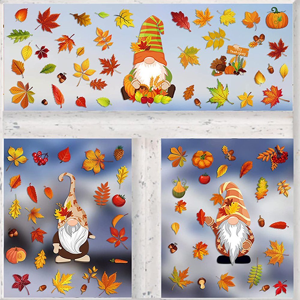 Herbst Deko Herbst Fensterbilder, Fenstersticker GelldG Aufkleber, Thanksgiving Fenster