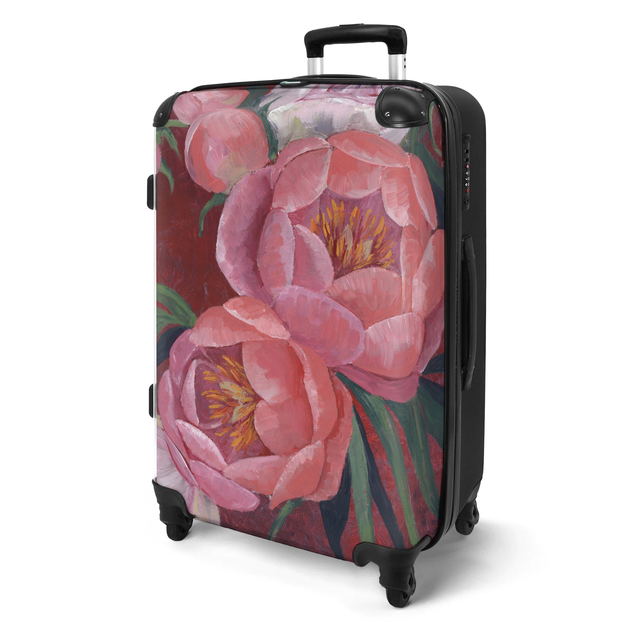 NoBoringSuitcases.com© Hartschalen-Trolley Blumen - Rosa - günstig online kaufen