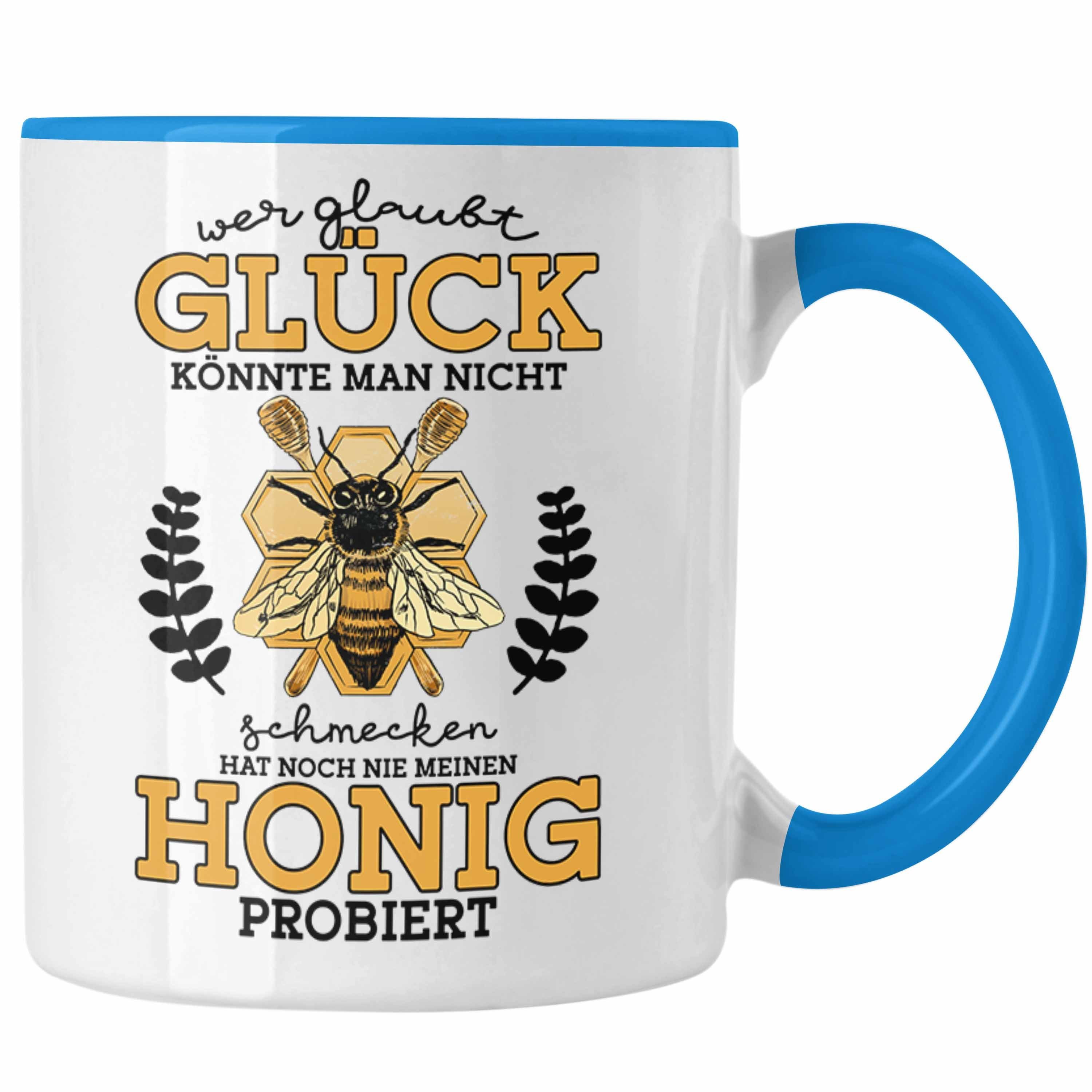 Tasse Tasse Honig Geschenkidee Blau Imker Bienenzucht Geschenk Trendation