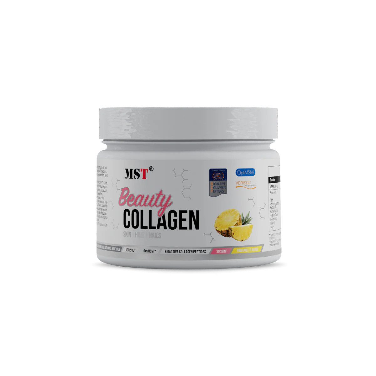 MST Nutrition Beauty Collagen Verisol + OptiMSM 225g - Pineapple Pulver, 225 g, Pulver