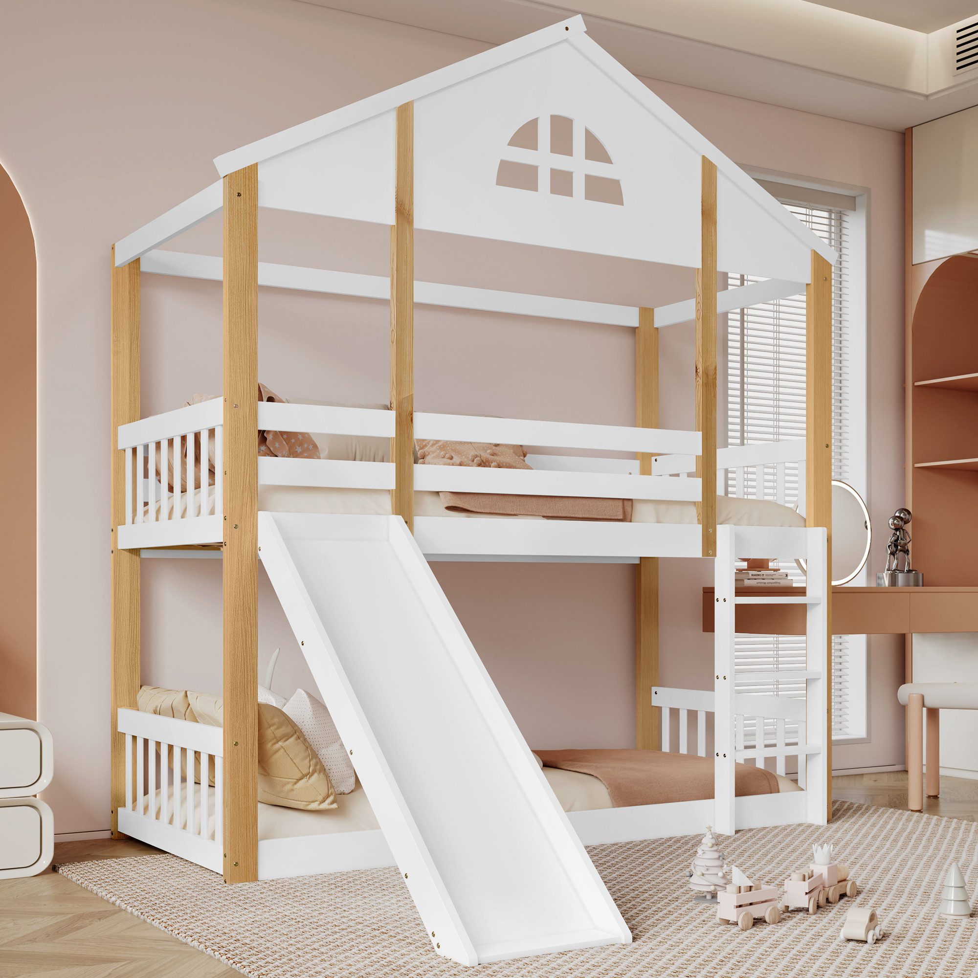 TavilaEcon Kinderbett mit charakteristischen Fenstern & günstig online kaufen