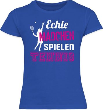 Shirtracer T-Shirt Echte Mädchen spielen Tennis - Kinder Sport Kleidung - Mädchen Kinder T-Shirt tennis lustig - lustige t-shirts für mädchen