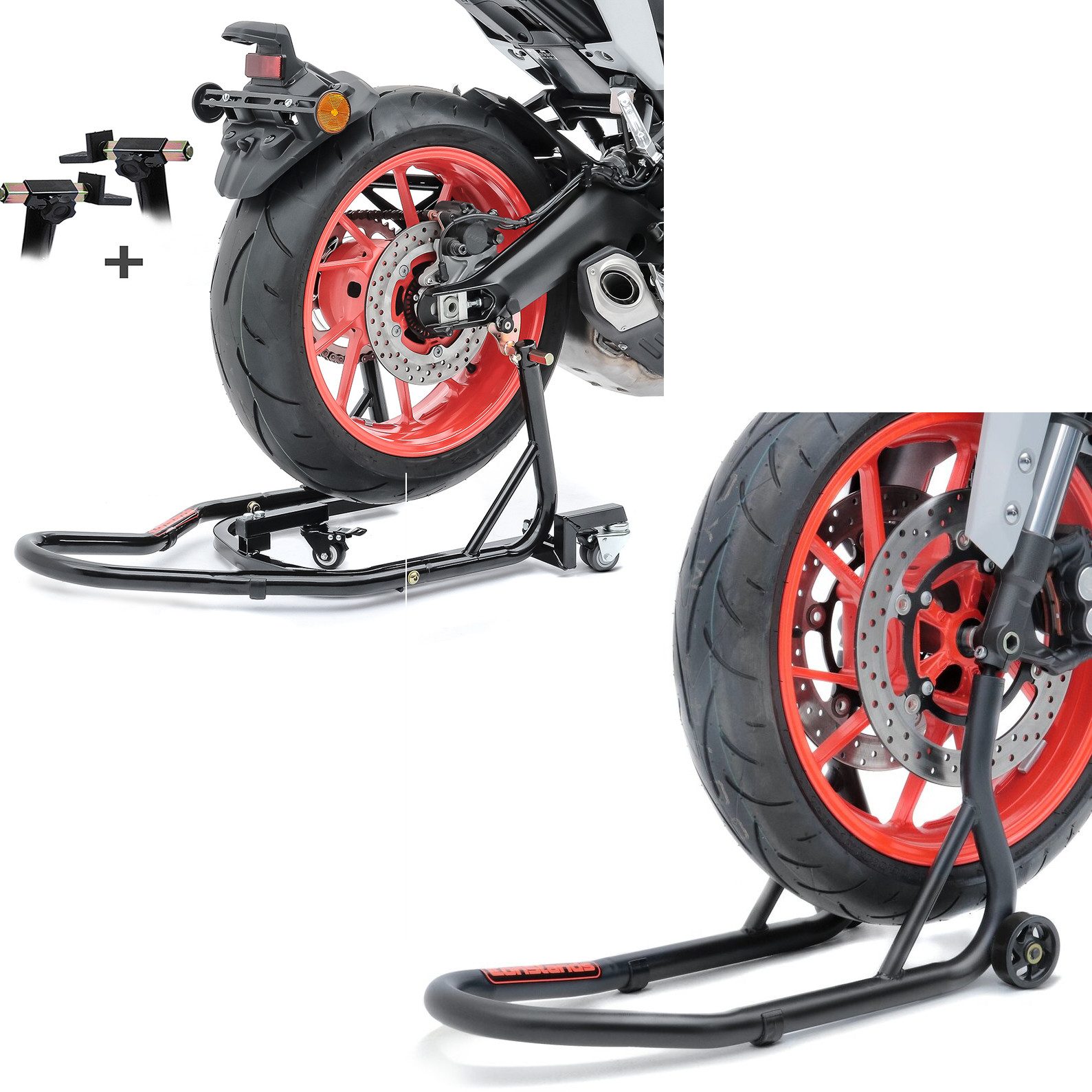 ConStands Motorradheber Set Rangierhilfe + Montageständer S41