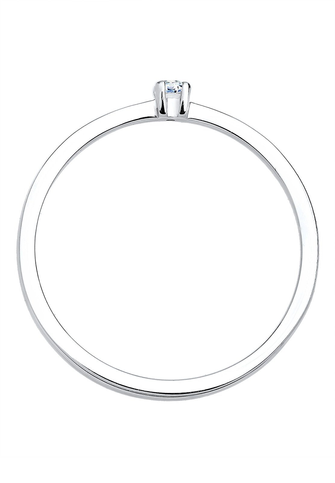 Elli DIAMONDS Verlobungsring Solitär Diamant Weiß (0.03 ct) 925 Sterling Silber