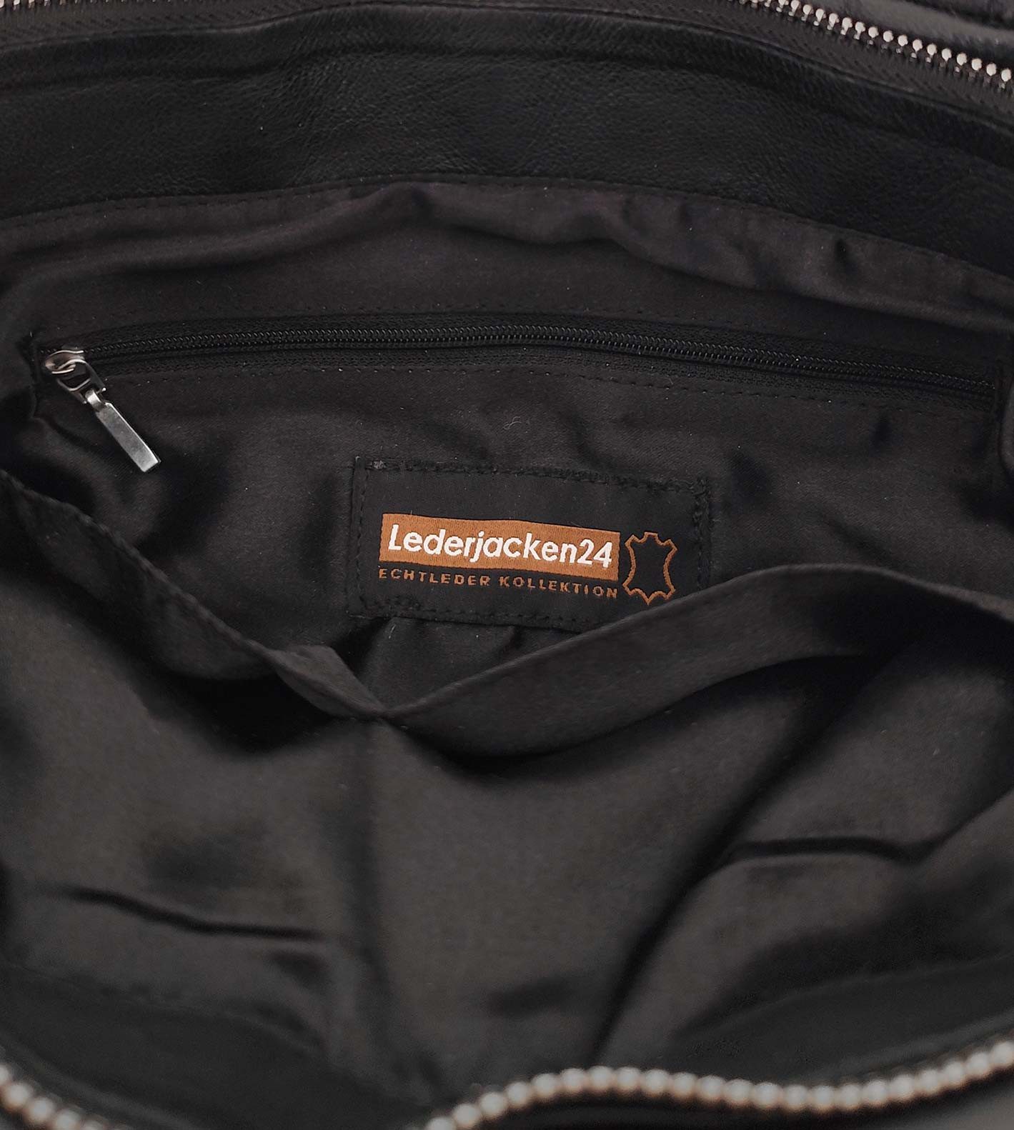 Lederjacken24 Handtasche Enja, Damen Echtleder Handtasche Lammnappa schwarz