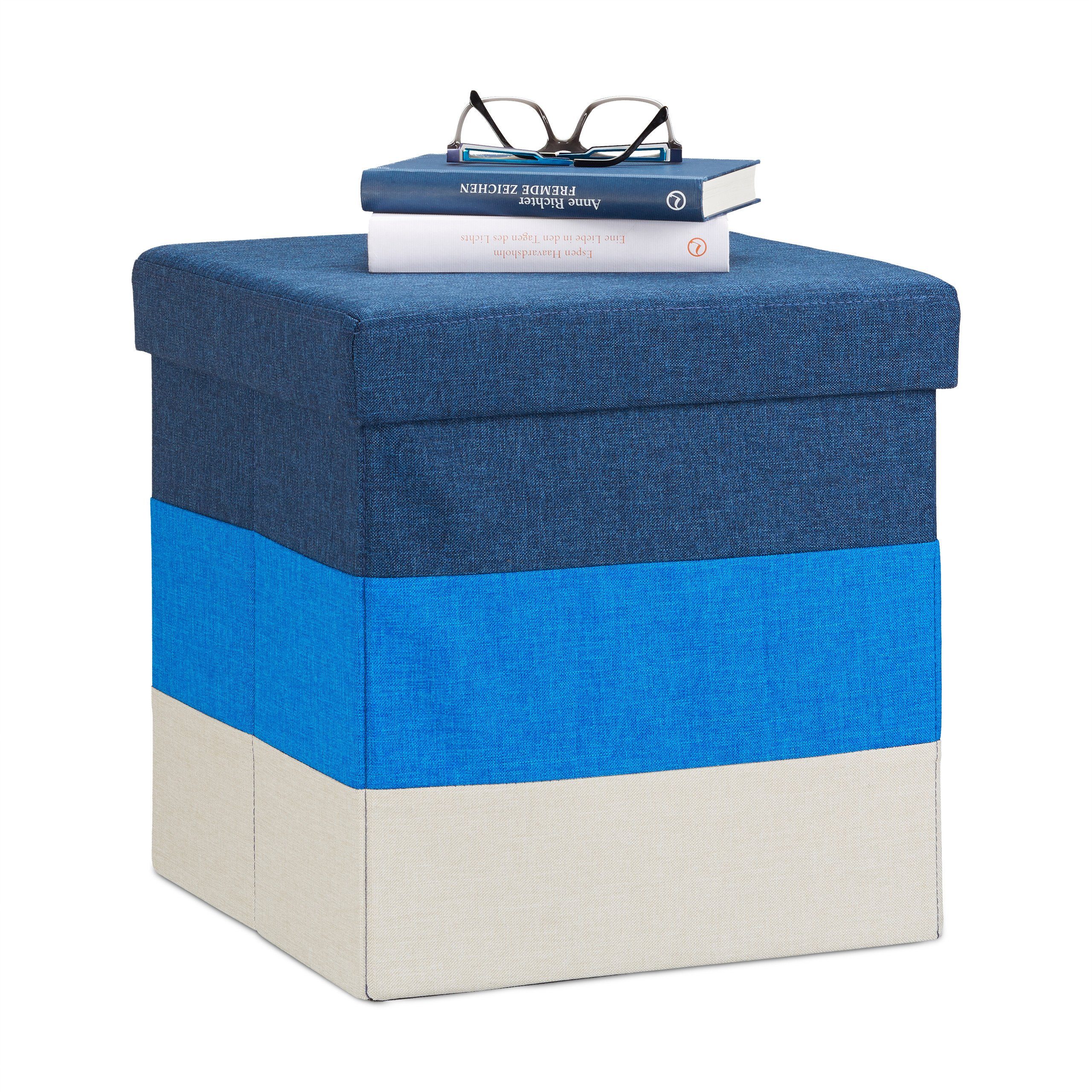 relaxdays Sitzhocker Gepolsterter Hocker mit bunten Streifen, A günstig online kaufen