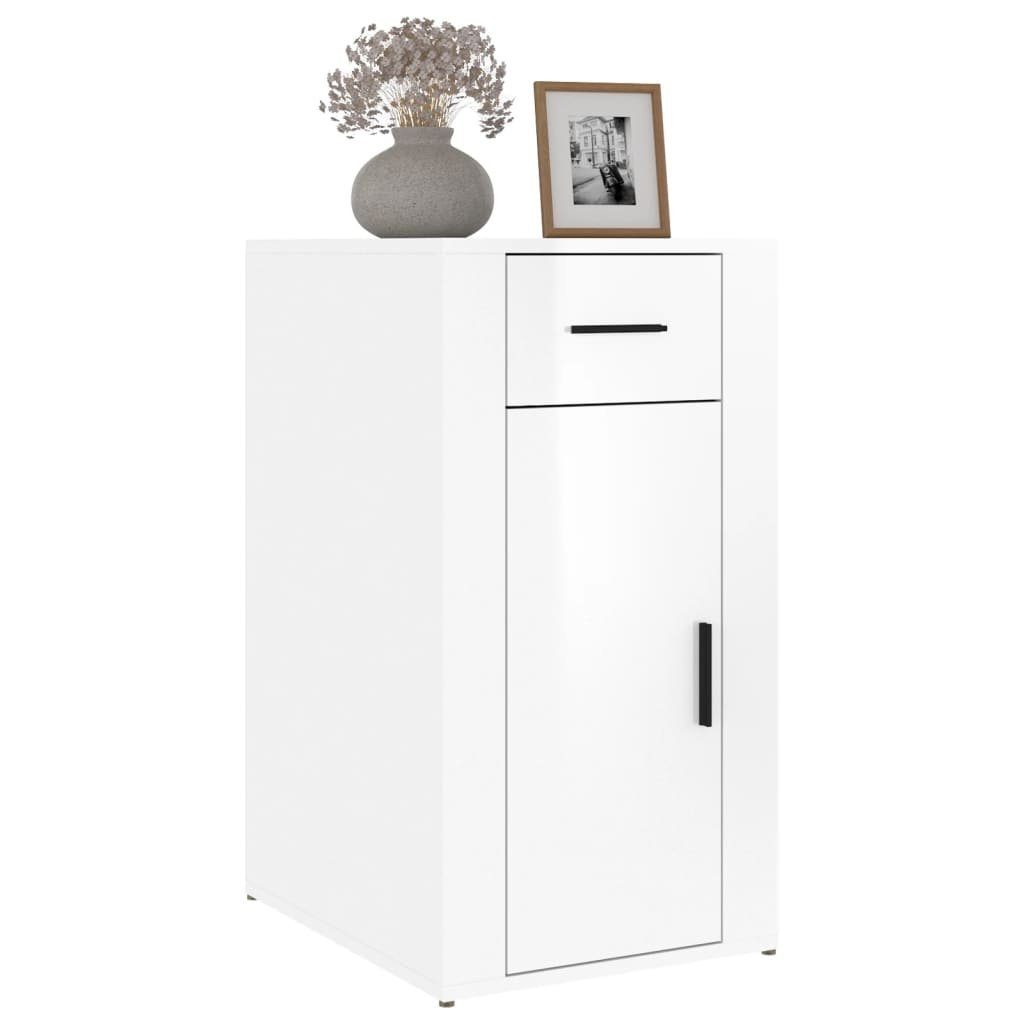 vidaXL Kleiderschrank Büroschrank Hochglanz-Weiß 40x49x75 (1-St) Holzwerkstoff cm