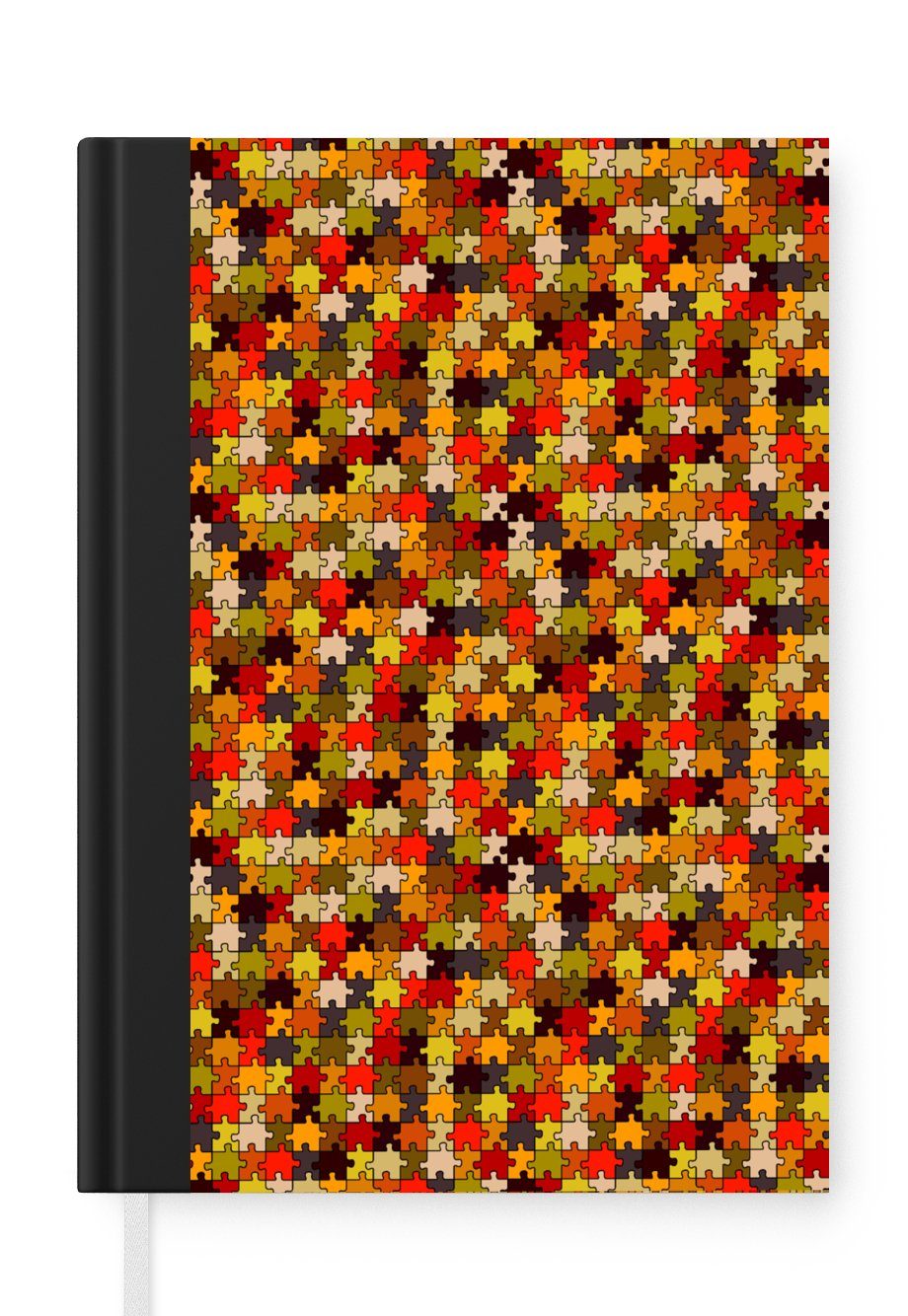 MuchoWow Notizbuch Puzzle - Muster - Herbst, Journal, Merkzettel, Tagebuch, Notizheft, A5, 98 Seiten, Haushaltsbuch
