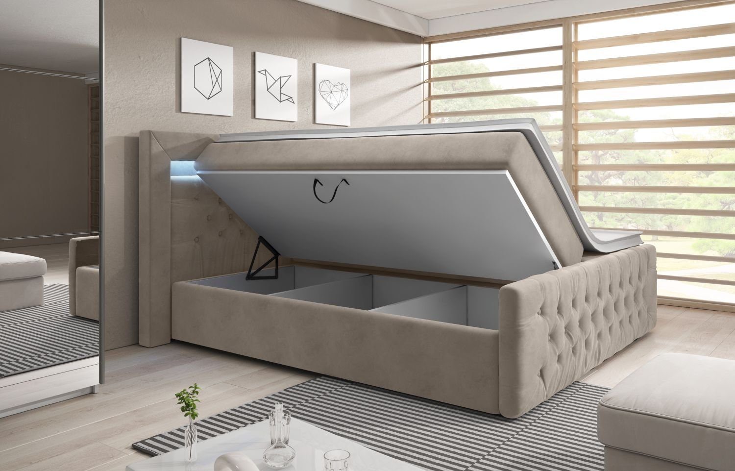 Lukas Möbel Boxspringbett Chesterfield Boxspringbett Venezia günstig online kaufen
