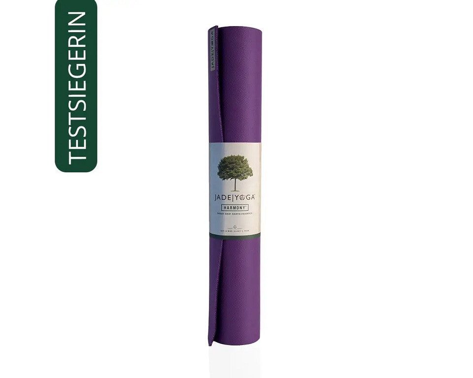 Jadeyoga Yogamatte Jade Harmony 3/16'' 68'' (5mm, 173cm) purple, Sie bietet eine gute Dämpfung und ist stabil für Standhaltungen