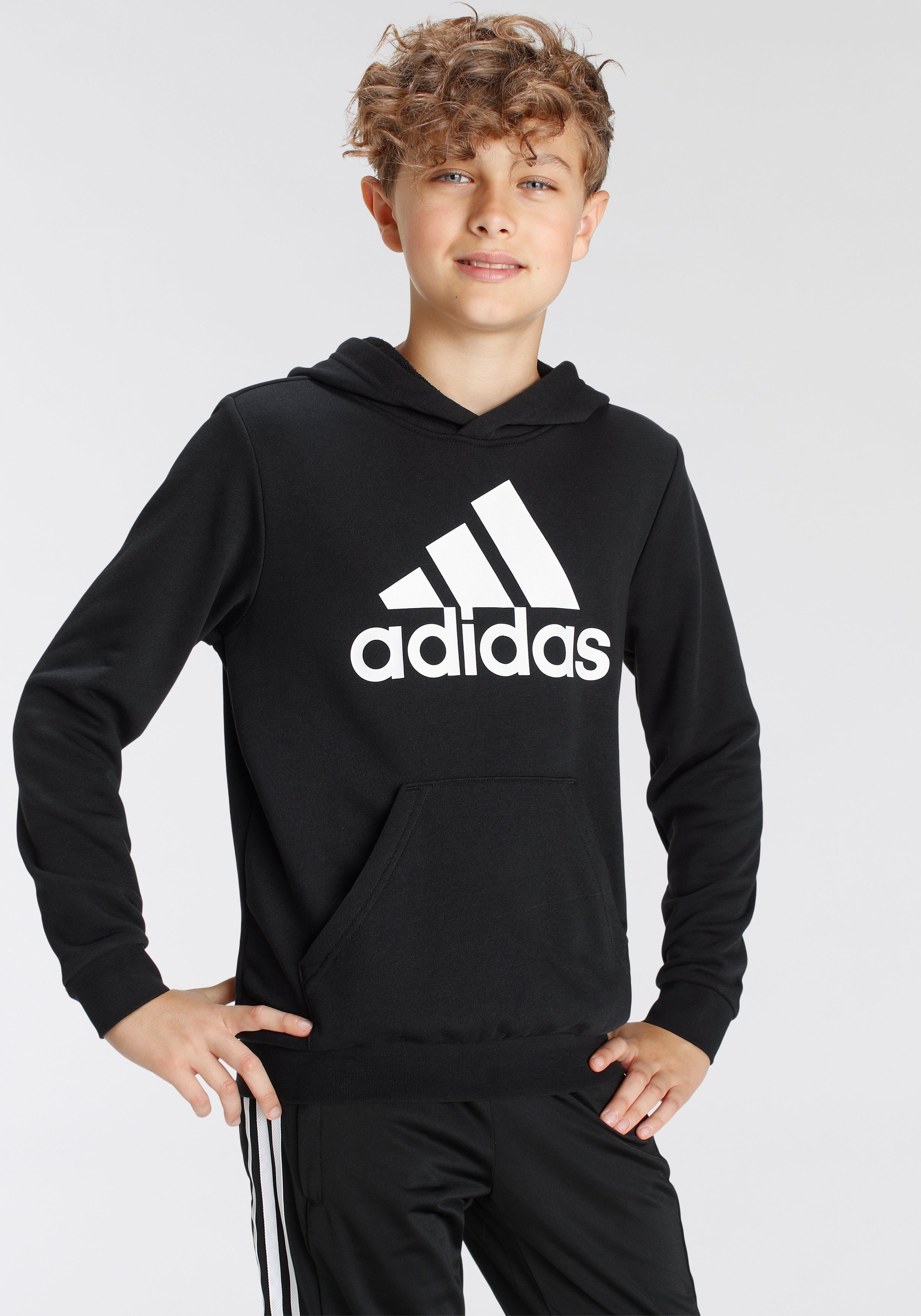 adidas Sportswear Kapuzensweatshirt BIG LOGO White / ESSENTIALS HOODIE COTTON Black