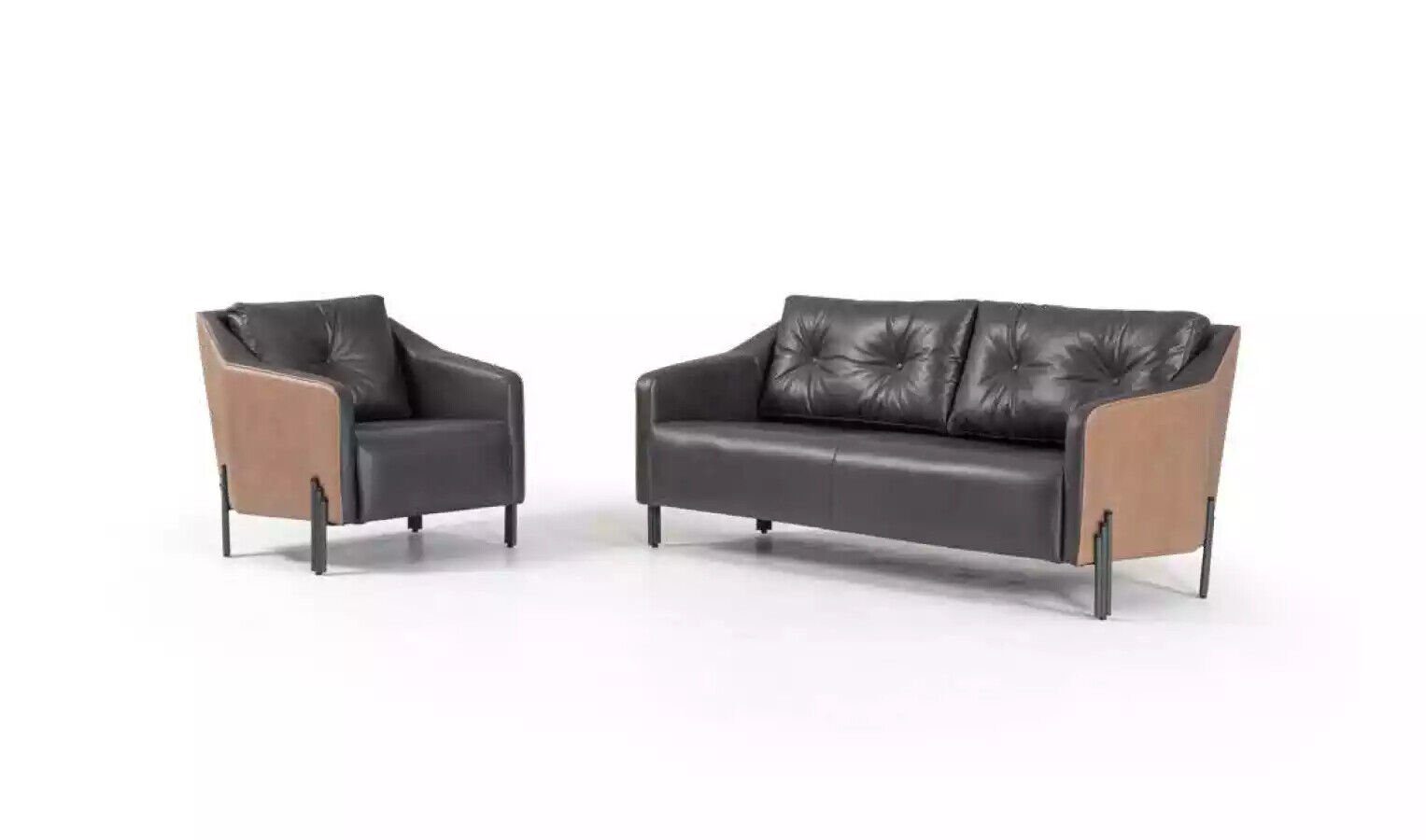 JVmoebel Sofa Sofagarnitur Dreisitzer Sessel Textilmöbel Arbeitszimmer Sitzgruppe, Made In Europe