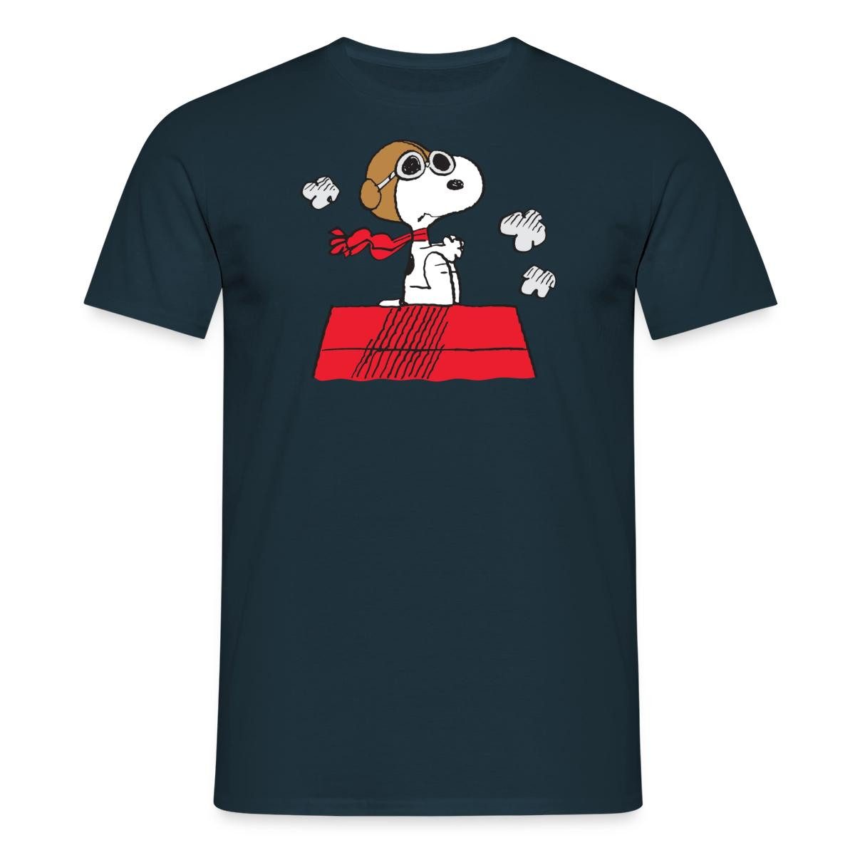 Spreadshirt Peanuts Snoopy Pilot Fliegen Männer T-Shirt (1-tlg)