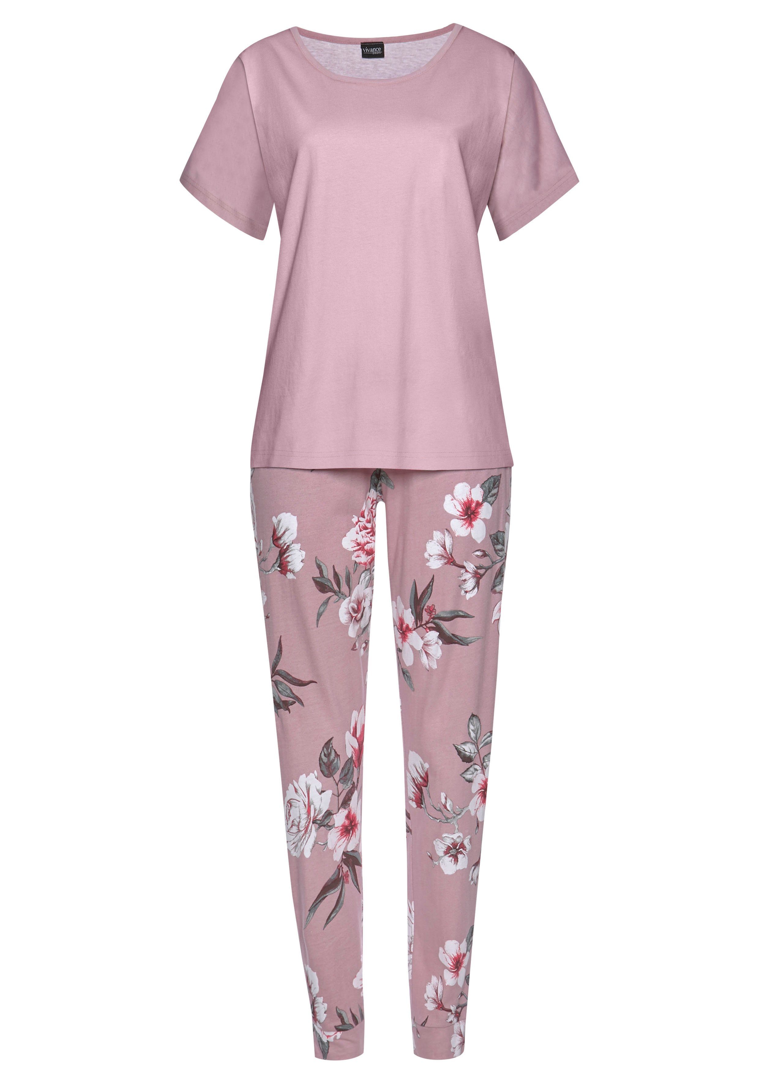 Vivance Dreams Pyjama (4 tlg., 2 Stück) mit Blumendruck. Reduzierter Preis € 44,99. Unverbindliche Preisempfehlung € 49,99